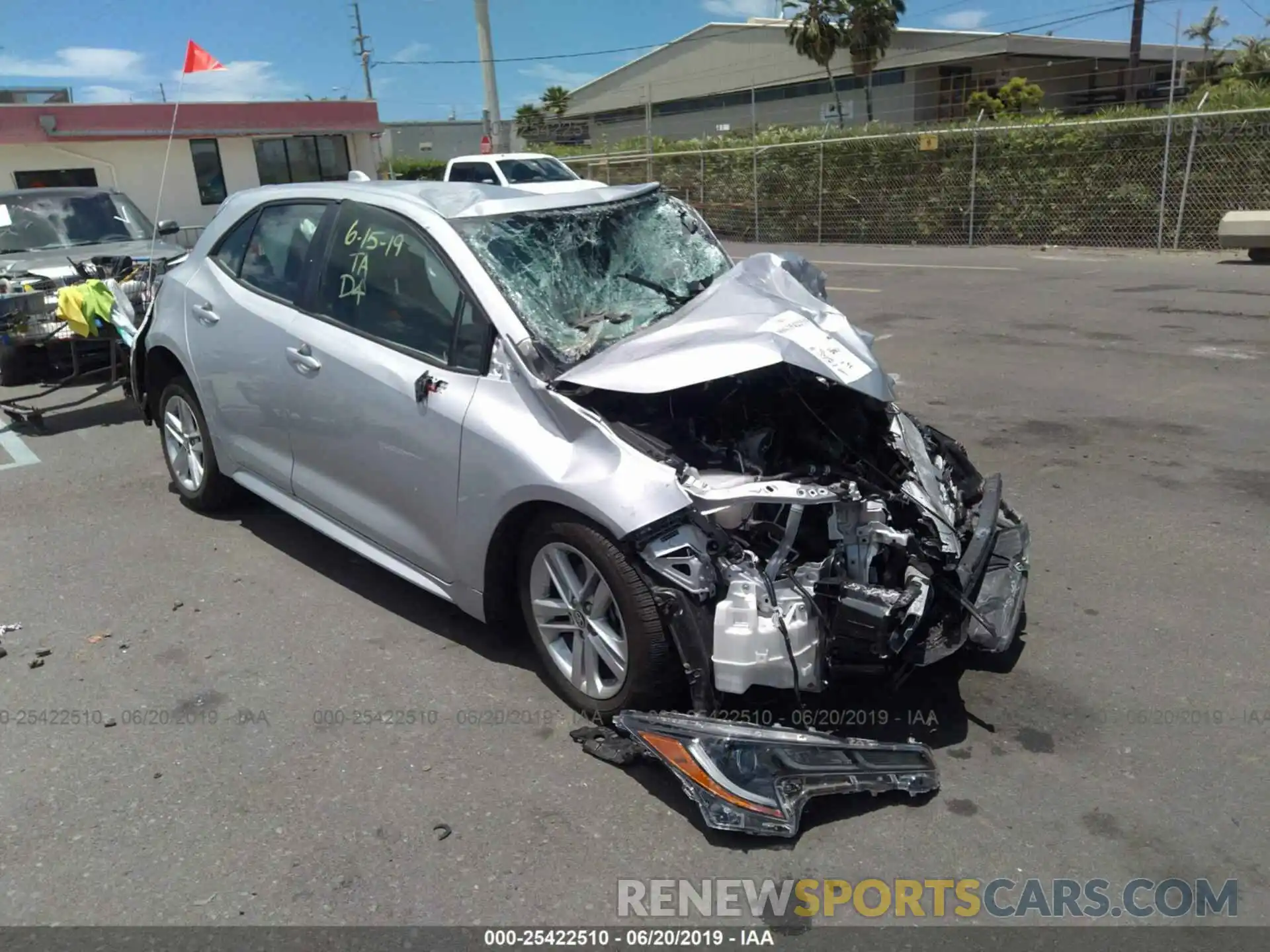 1 Photograph of a damaged car JTNK4RBE9K3028404 TOYOTA COROLLA 2019