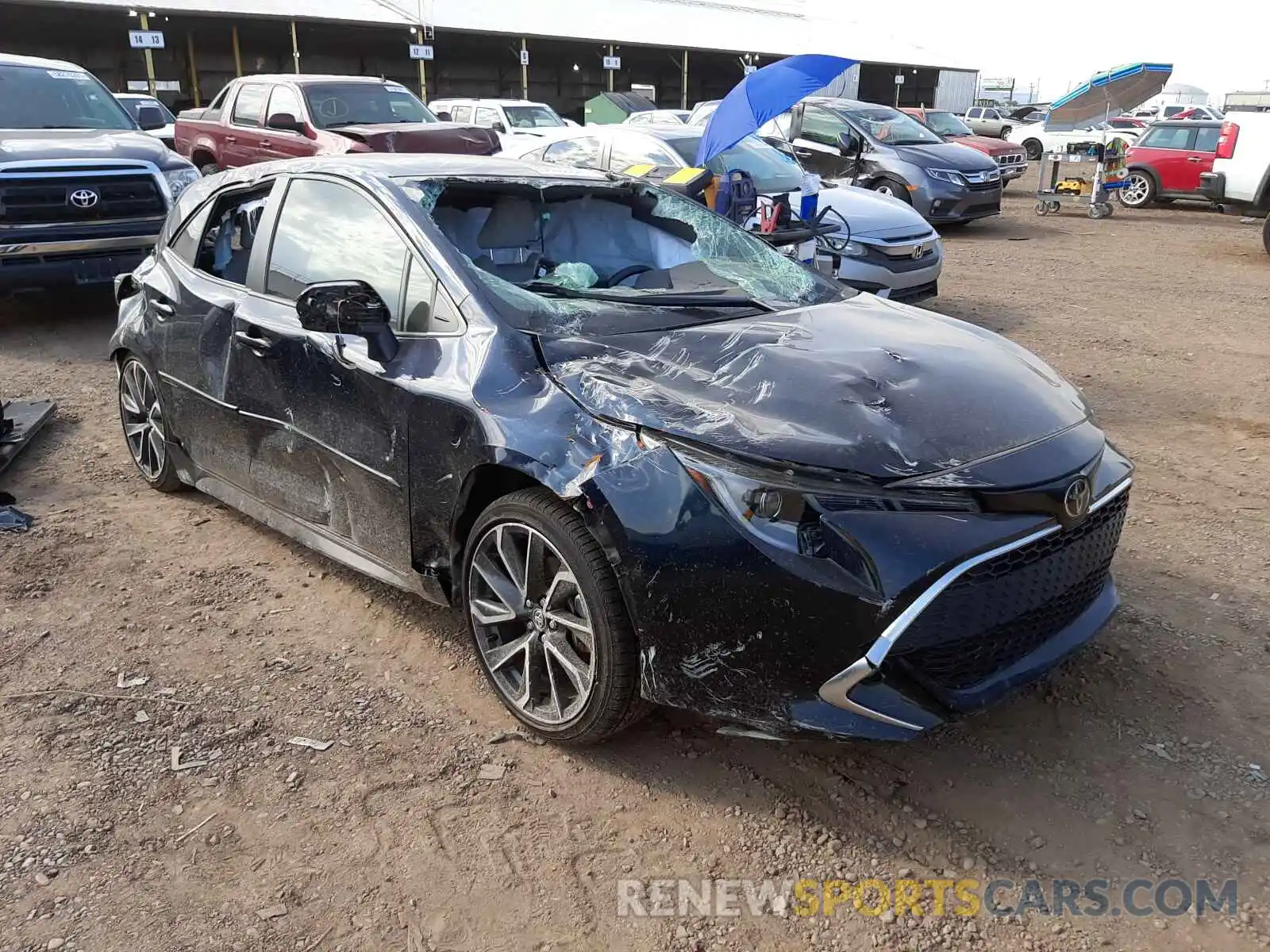 1 Photograph of a damaged car JTNK4RBE9K3033280 TOYOTA COROLLA 2019