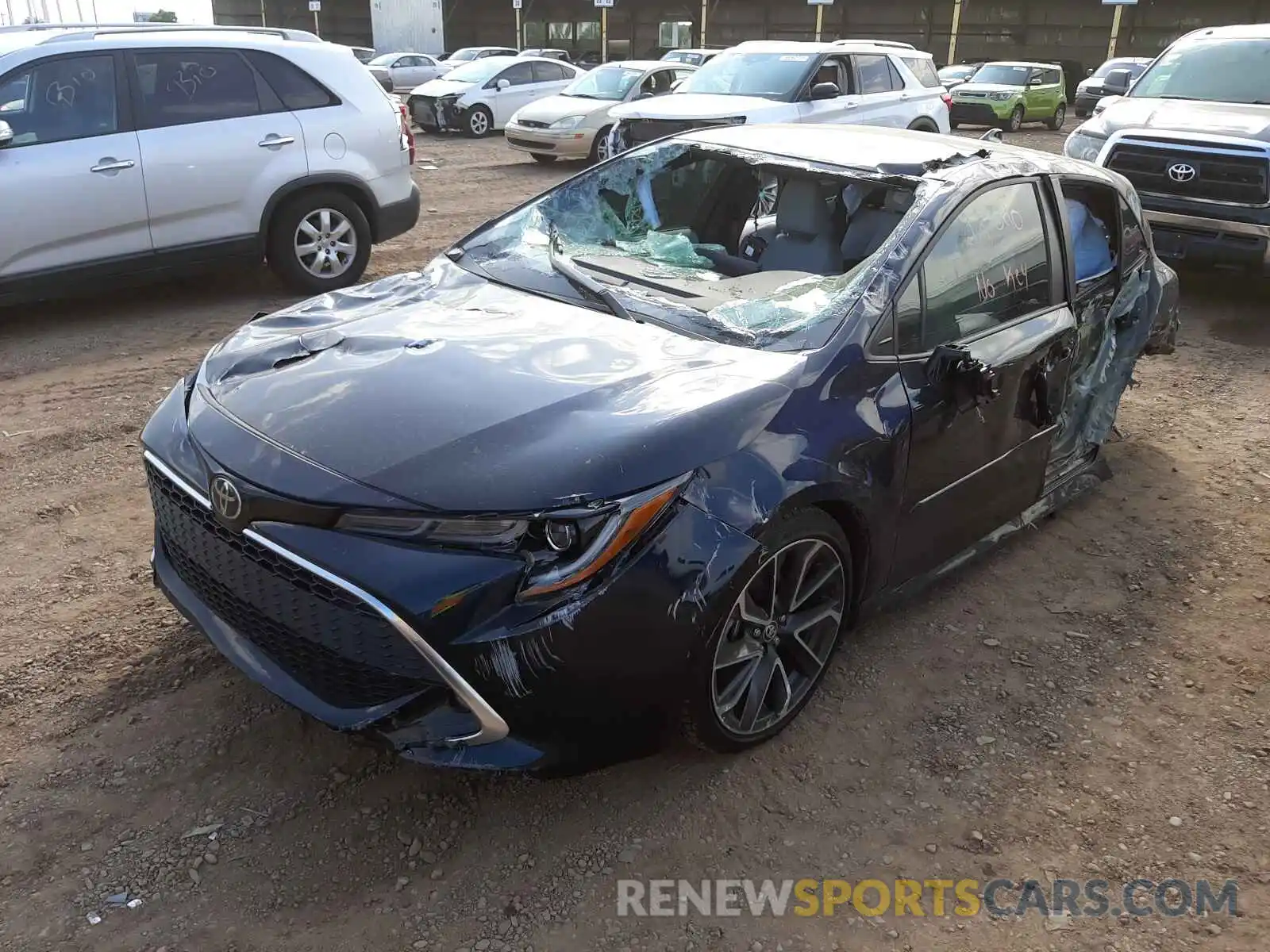 2 Photograph of a damaged car JTNK4RBE9K3033280 TOYOTA COROLLA 2019