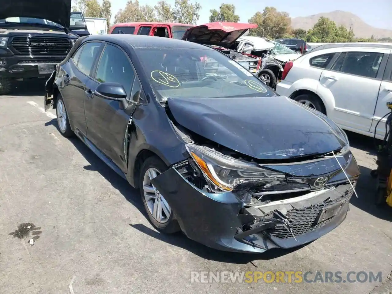 1 Photograph of a damaged car JTNK4RBE9K3047194 TOYOTA COROLLA 2019