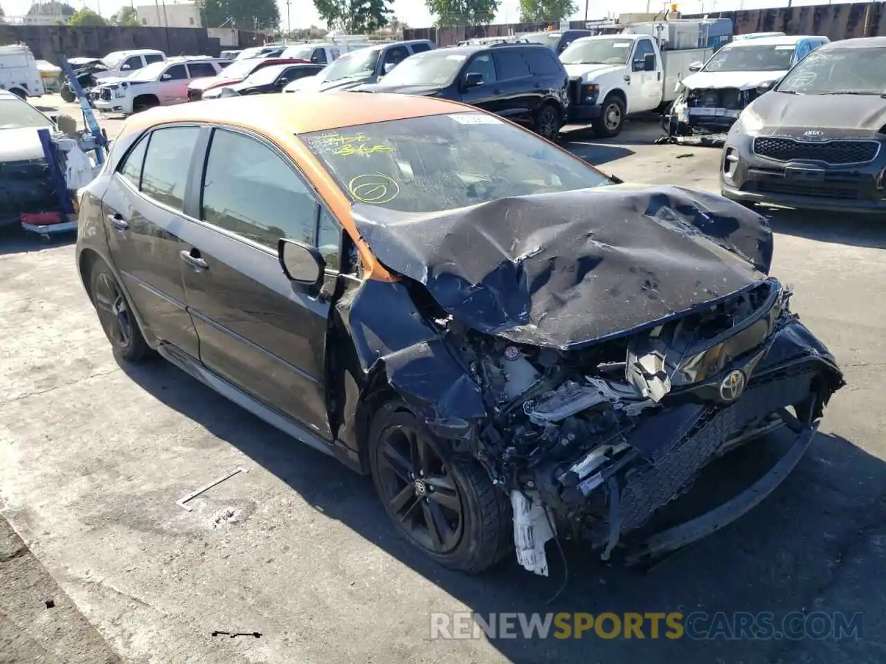 1 Photograph of a damaged car JTNK4RBE9K3053612 TOYOTA COROLLA 2019