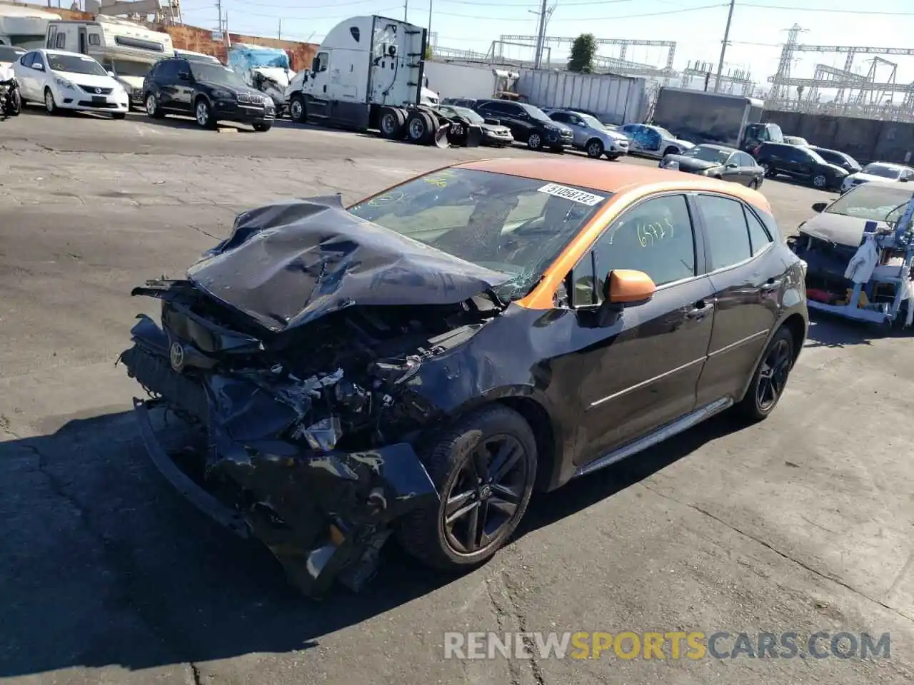 2 Photograph of a damaged car JTNK4RBE9K3053612 TOYOTA COROLLA 2019