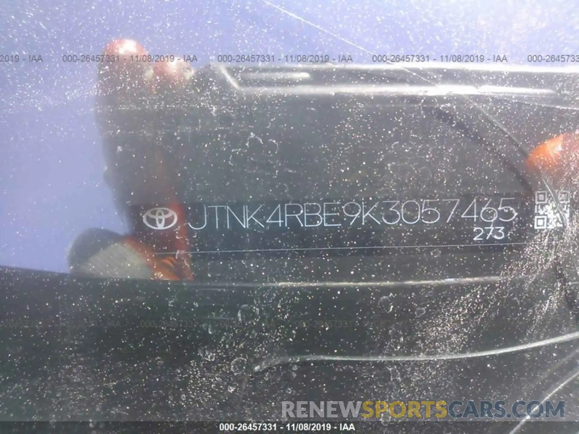 6 Photograph of a damaged car JTNK4RBE9K3057465 TOYOTA COROLLA 2019