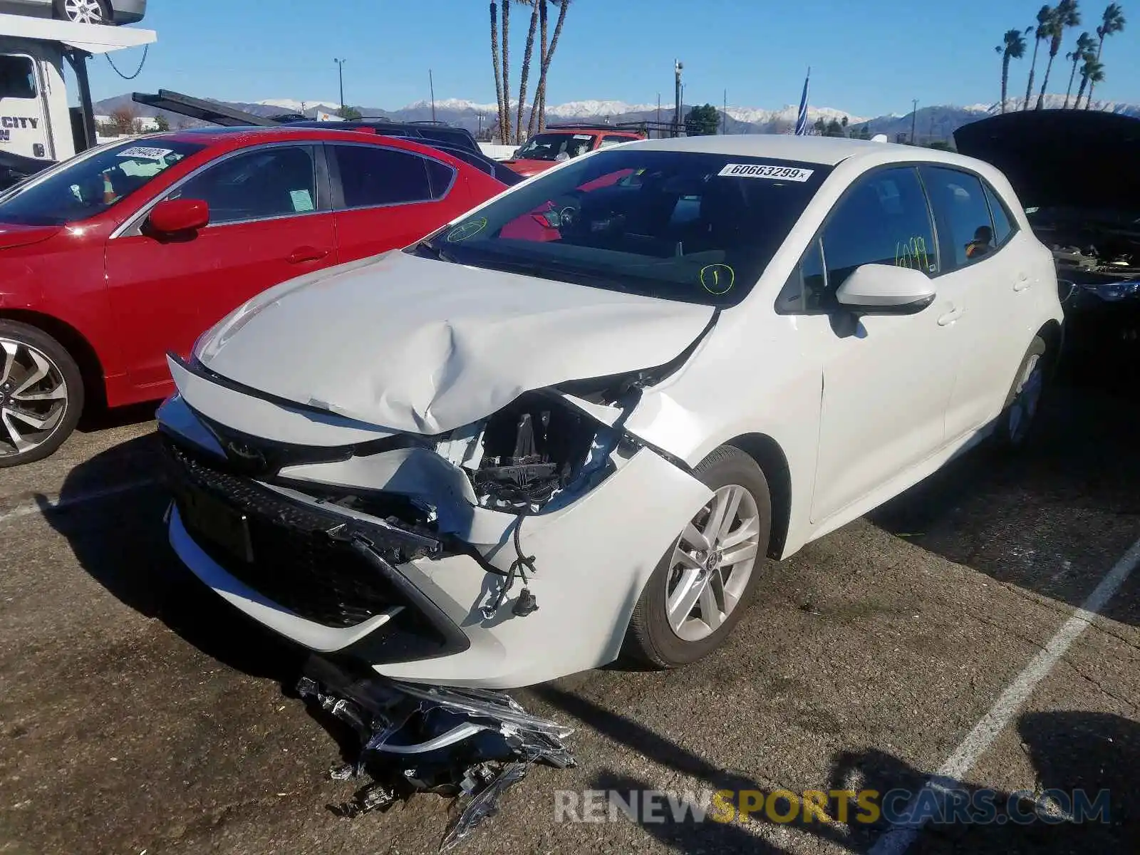 2 Photograph of a damaged car JTNK4RBE9K3071589 TOYOTA COROLLA 2019