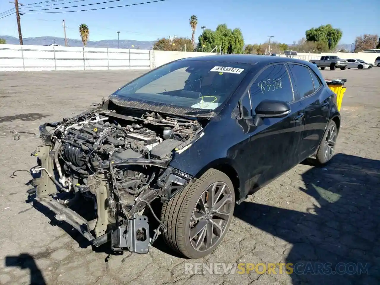 2 Photograph of a damaged car JTNK4RBE9K3073312 TOYOTA COROLLA 2019