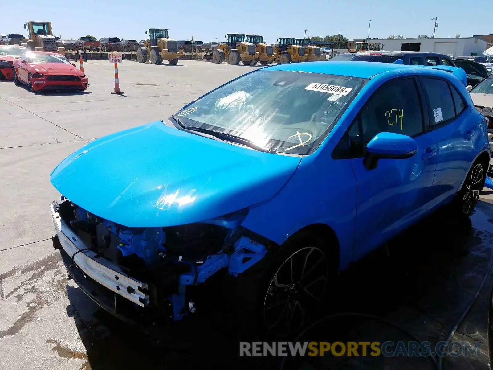 2 Photograph of a damaged car JTNK4RBEXK3008193 TOYOTA COROLLA 2019