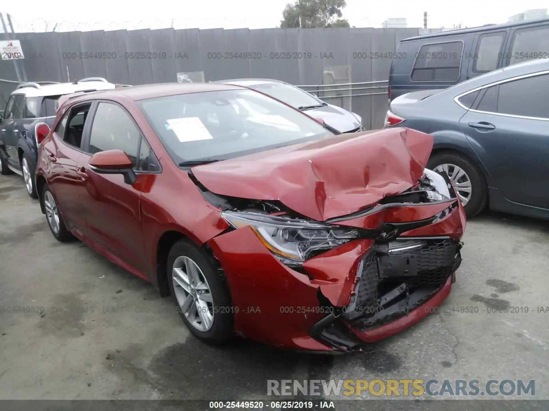 1 Photograph of a damaged car JTNK4RBEXK3013507 TOYOTA COROLLA 2019