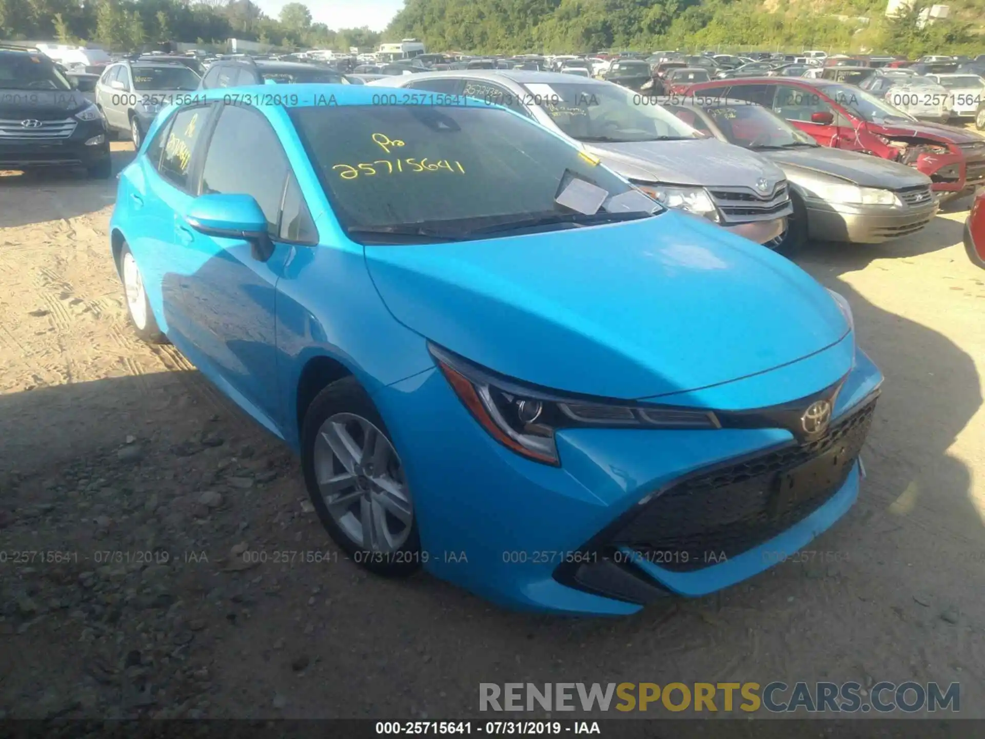 1 Photograph of a damaged car JTNK4RBEXK3015340 TOYOTA COROLLA 2019