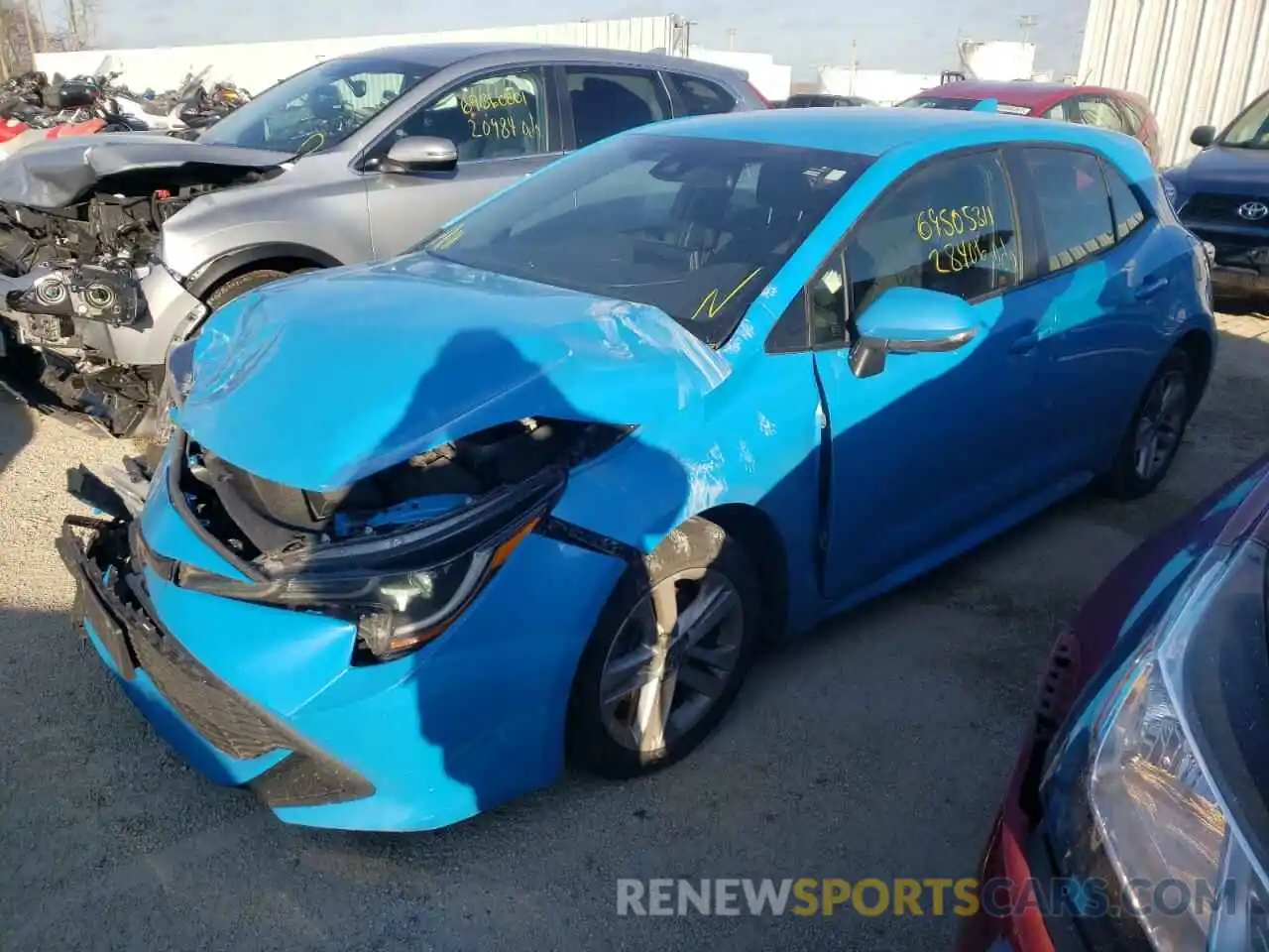 2 Photograph of a damaged car JTNK4RBEXK3025155 TOYOTA COROLLA 2019