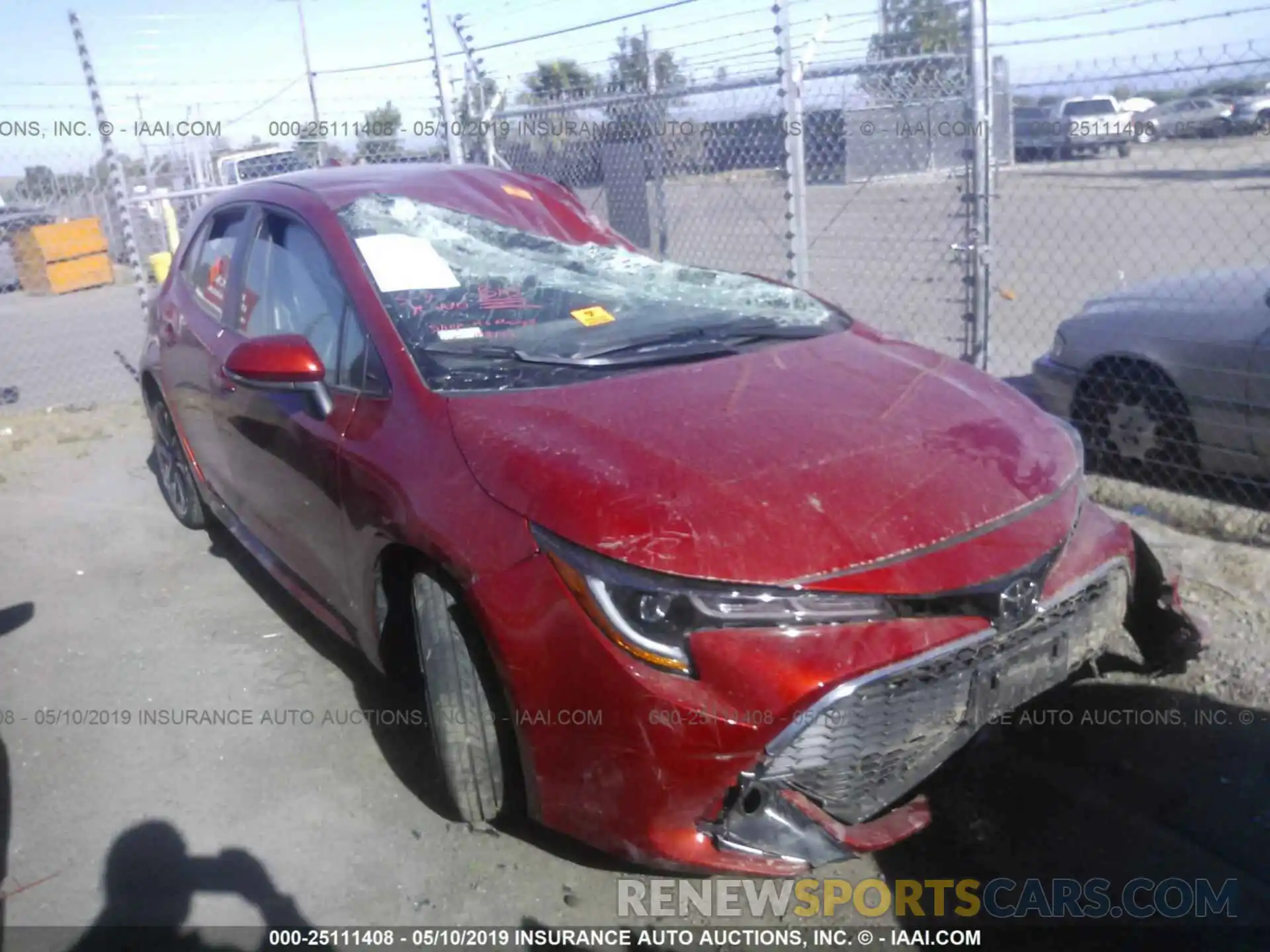 1 Photograph of a damaged car JTNK4RBEXK3035619 TOYOTA COROLLA 2019