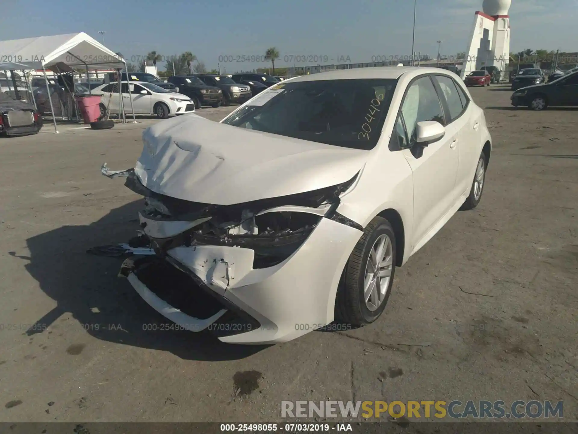 2 Photograph of a damaged car JTNK4RBEXK3044806 TOYOTA COROLLA 2019