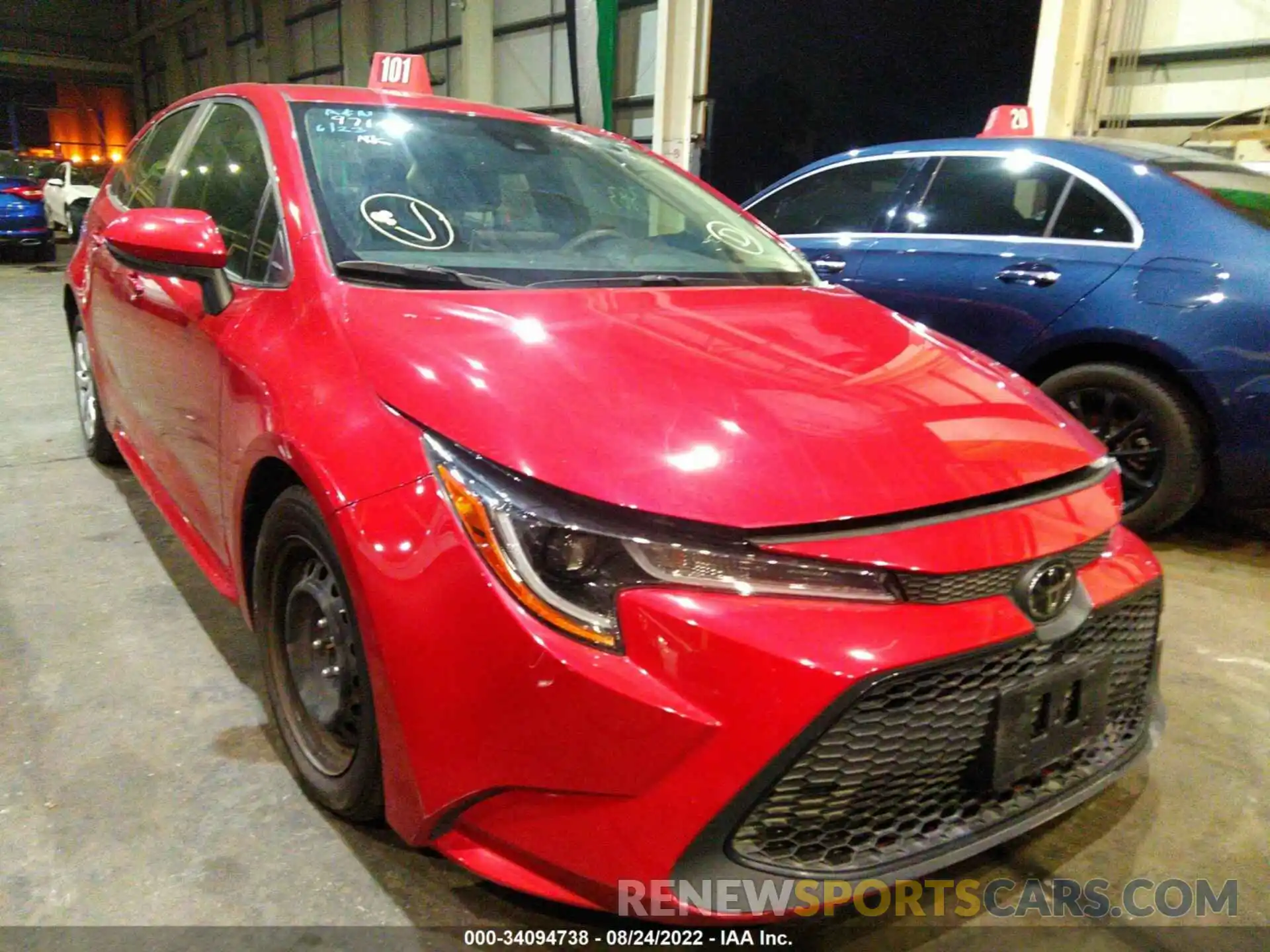 1 Photograph of a damaged car 00DEPRAE7LJ114527 TOYOTA COROLLA 2020