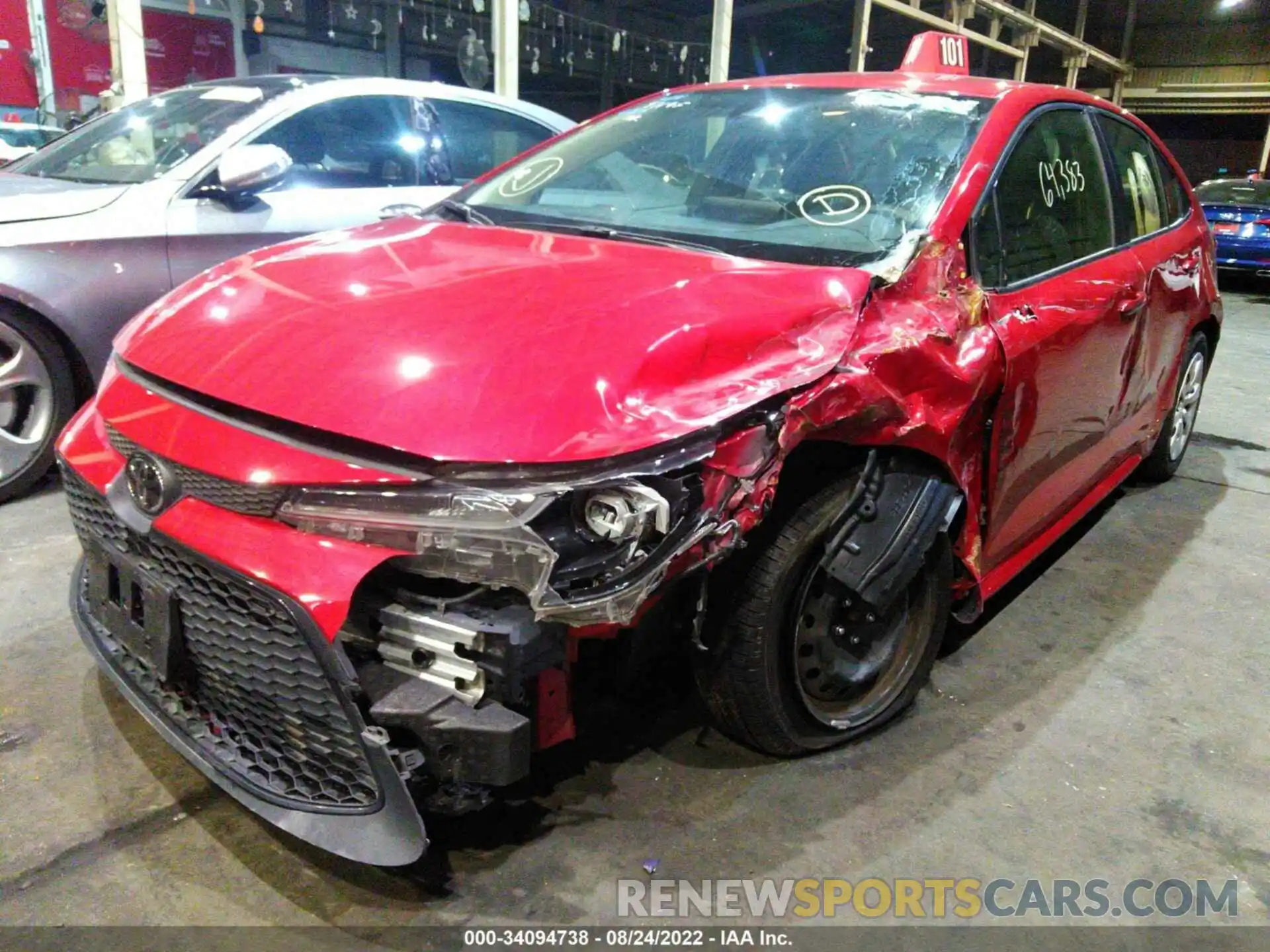 2 Photograph of a damaged car 00DEPRAE7LJ114527 TOYOTA COROLLA 2020