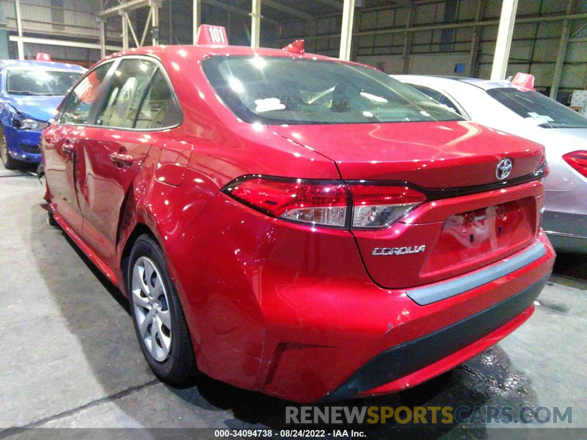 3 Photograph of a damaged car 00DEPRAE7LJ114527 TOYOTA COROLLA 2020