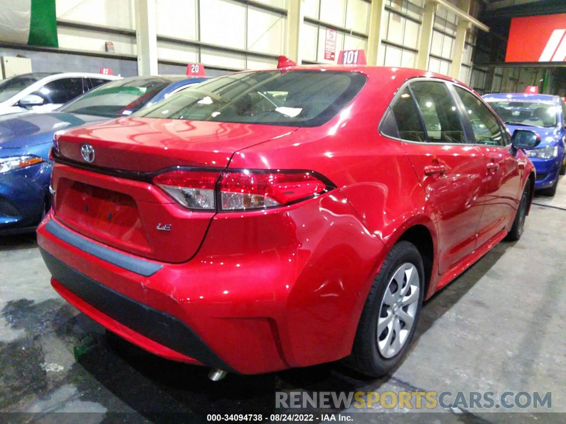 4 Photograph of a damaged car 00DEPRAE7LJ114527 TOYOTA COROLLA 2020