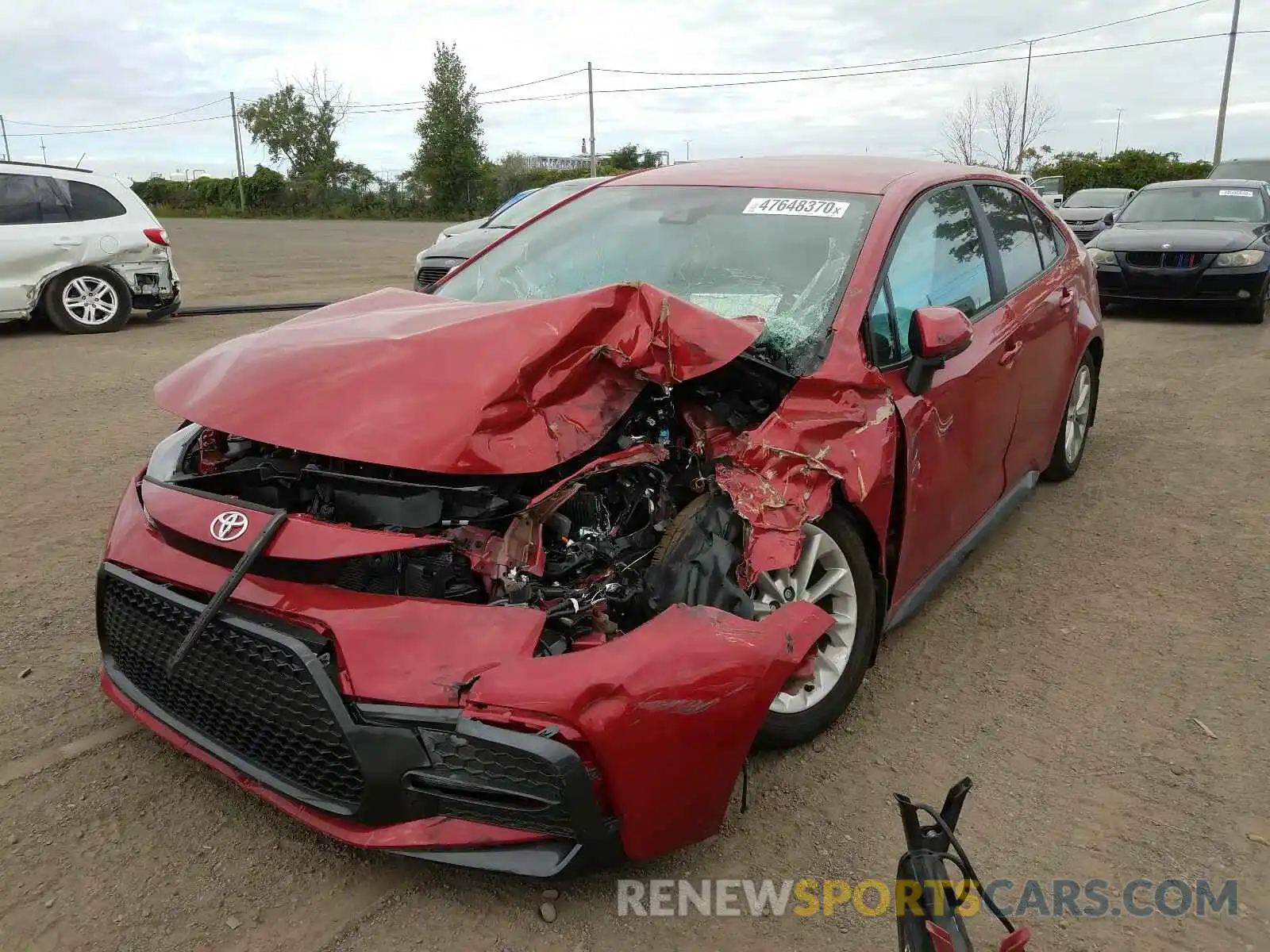 2 Photograph of a damaged car 5YFB4RBE7LP001599 TOYOTA COROLLA 2020