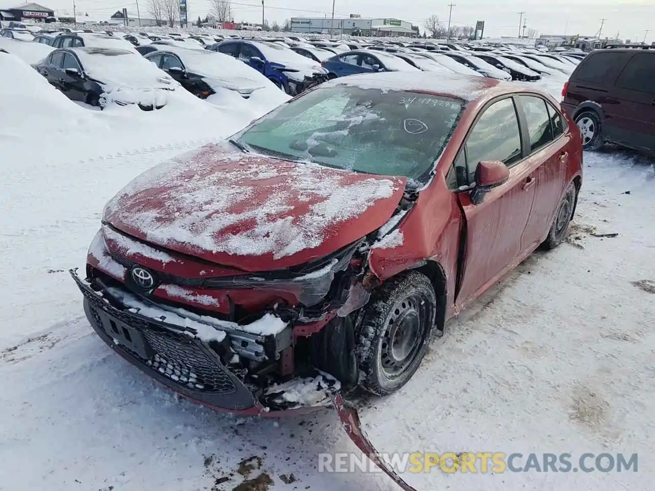 2 Photograph of a damaged car 5YFBPRBE3LP026961 TOYOTA COROLLA 2020