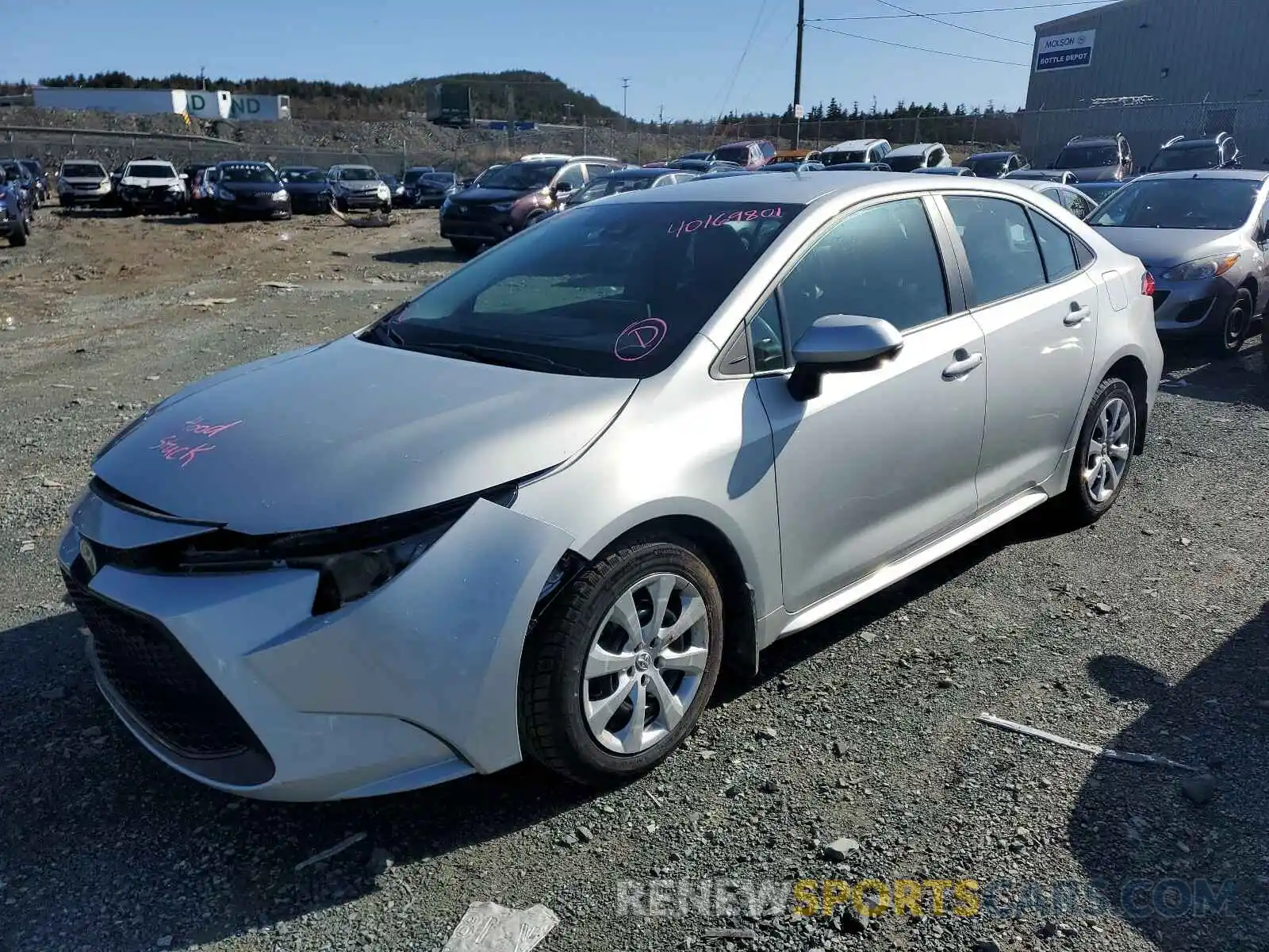 2 Photograph of a damaged car 5YFBPRBE4LP002670 TOYOTA COROLLA 2020