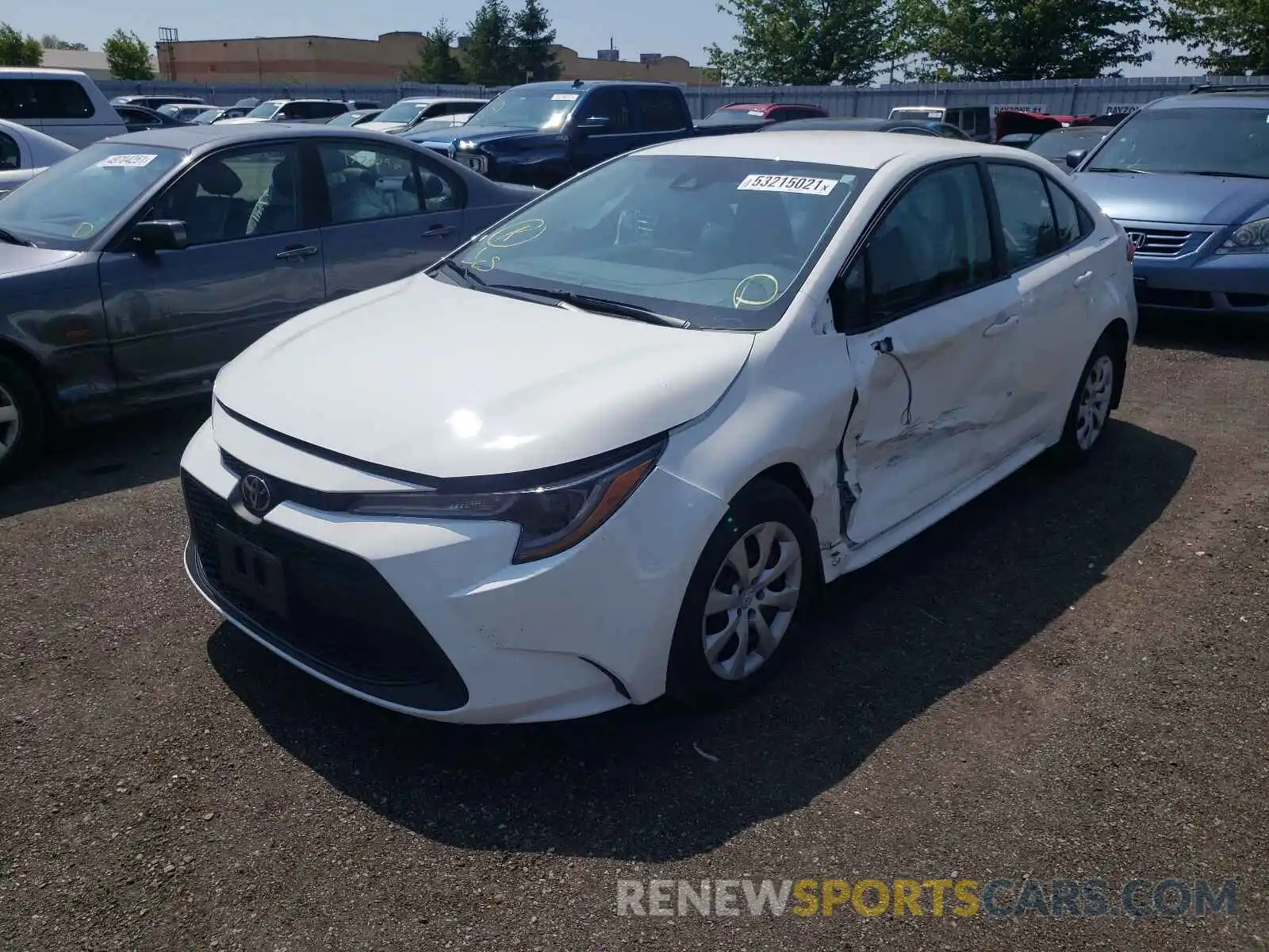 2 Photograph of a damaged car 5YFBPRBE7LP092235 TOYOTA COROLLA 2020