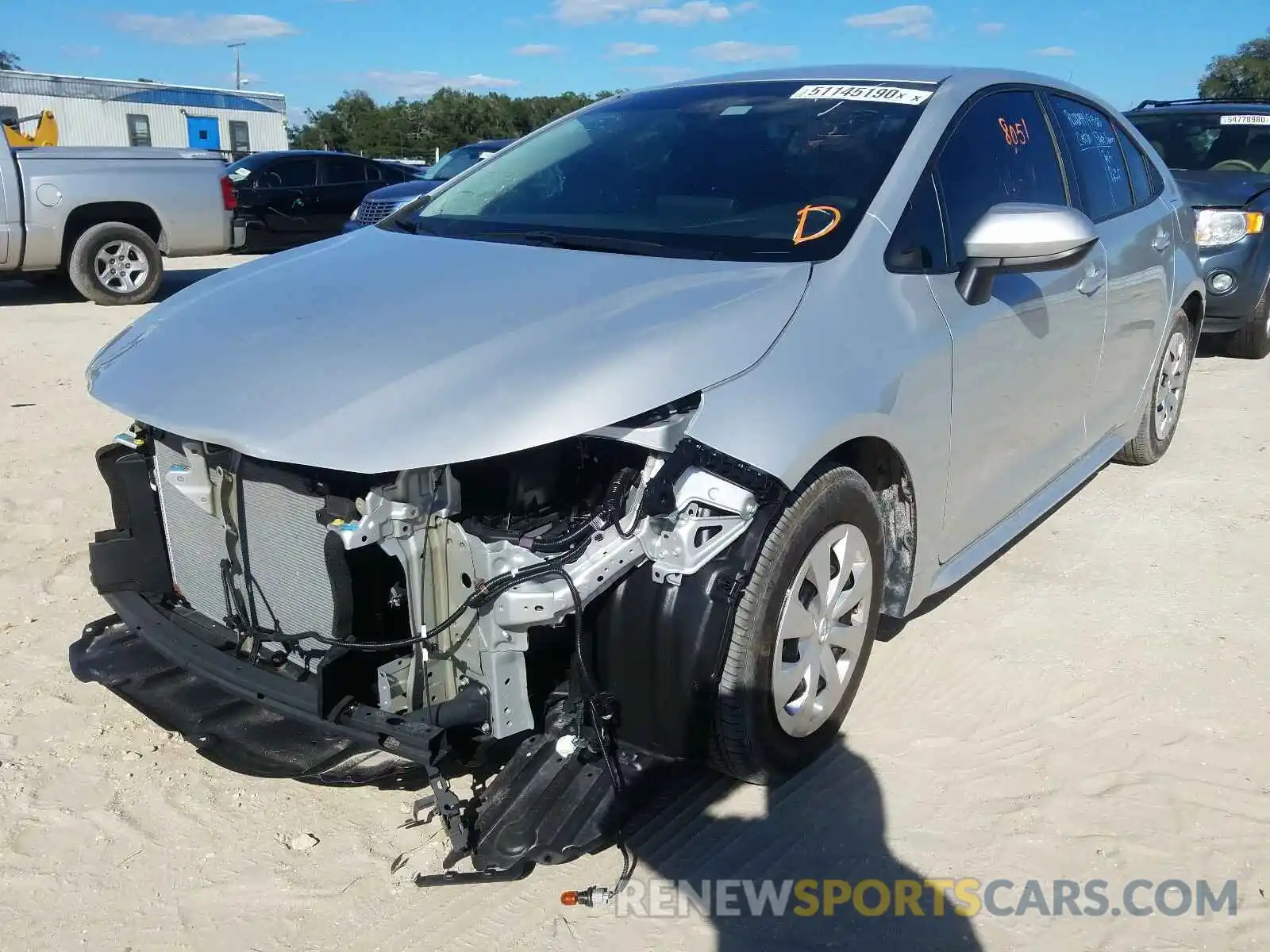 2 Photograph of a damaged car 5YFDPRAE5LP042282 TOYOTA COROLLA 2020