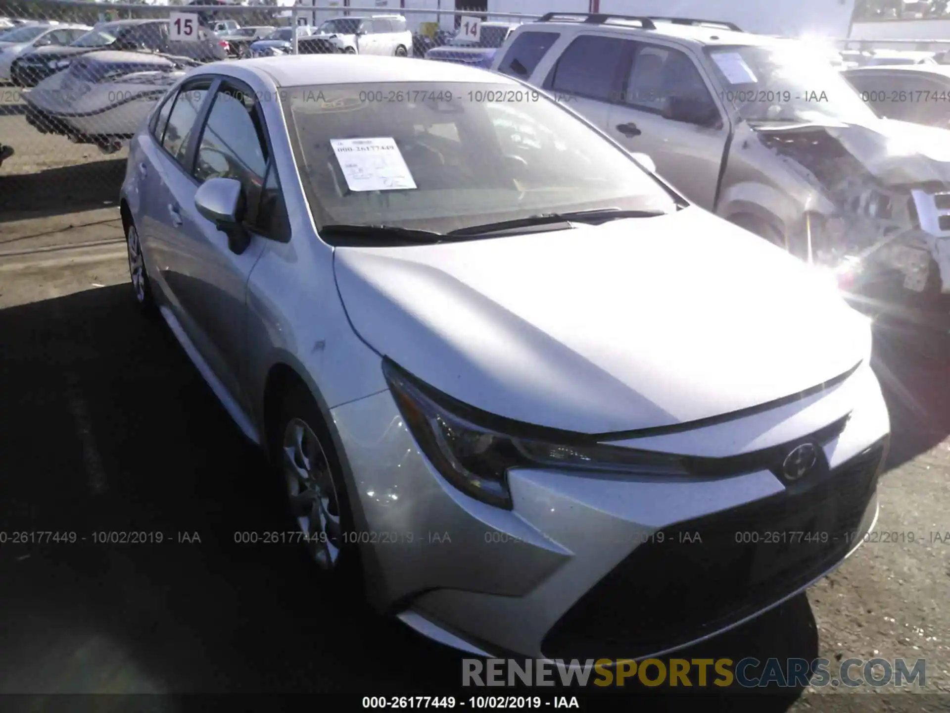 1 Photograph of a damaged car 5YFEPRAE0LP004334 TOYOTA COROLLA 2020