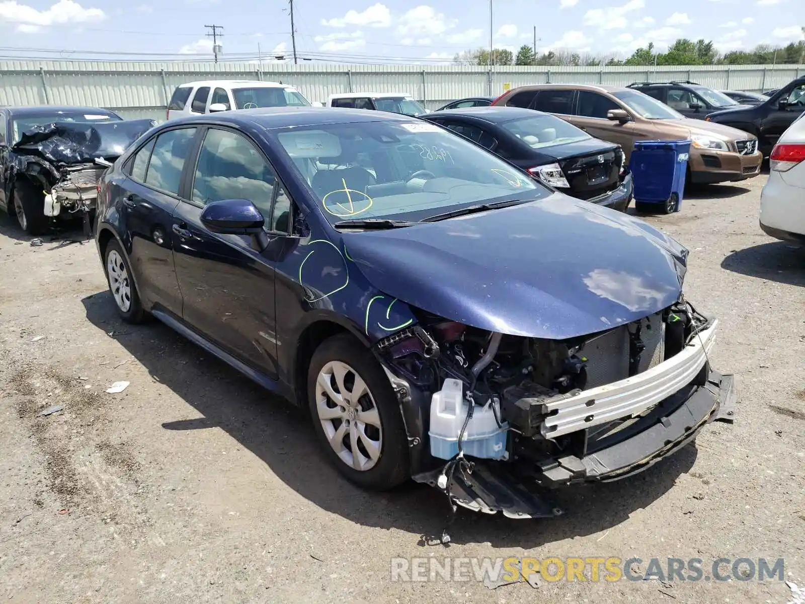 1 Photograph of a damaged car 5YFEPRAE0LP005127 TOYOTA COROLLA 2020