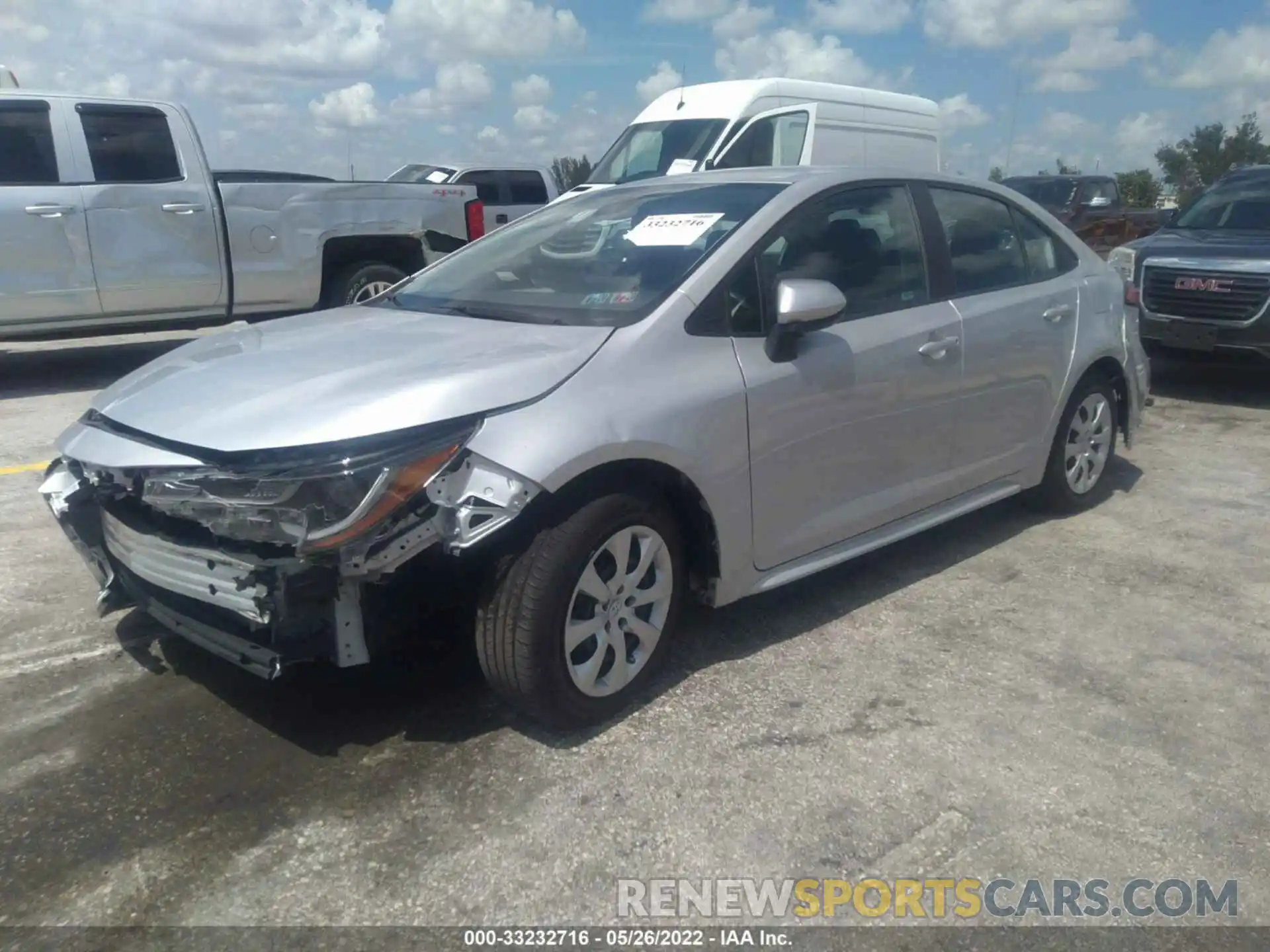 2 Photograph of a damaged car 5YFEPRAE0LP008691 TOYOTA COROLLA 2020