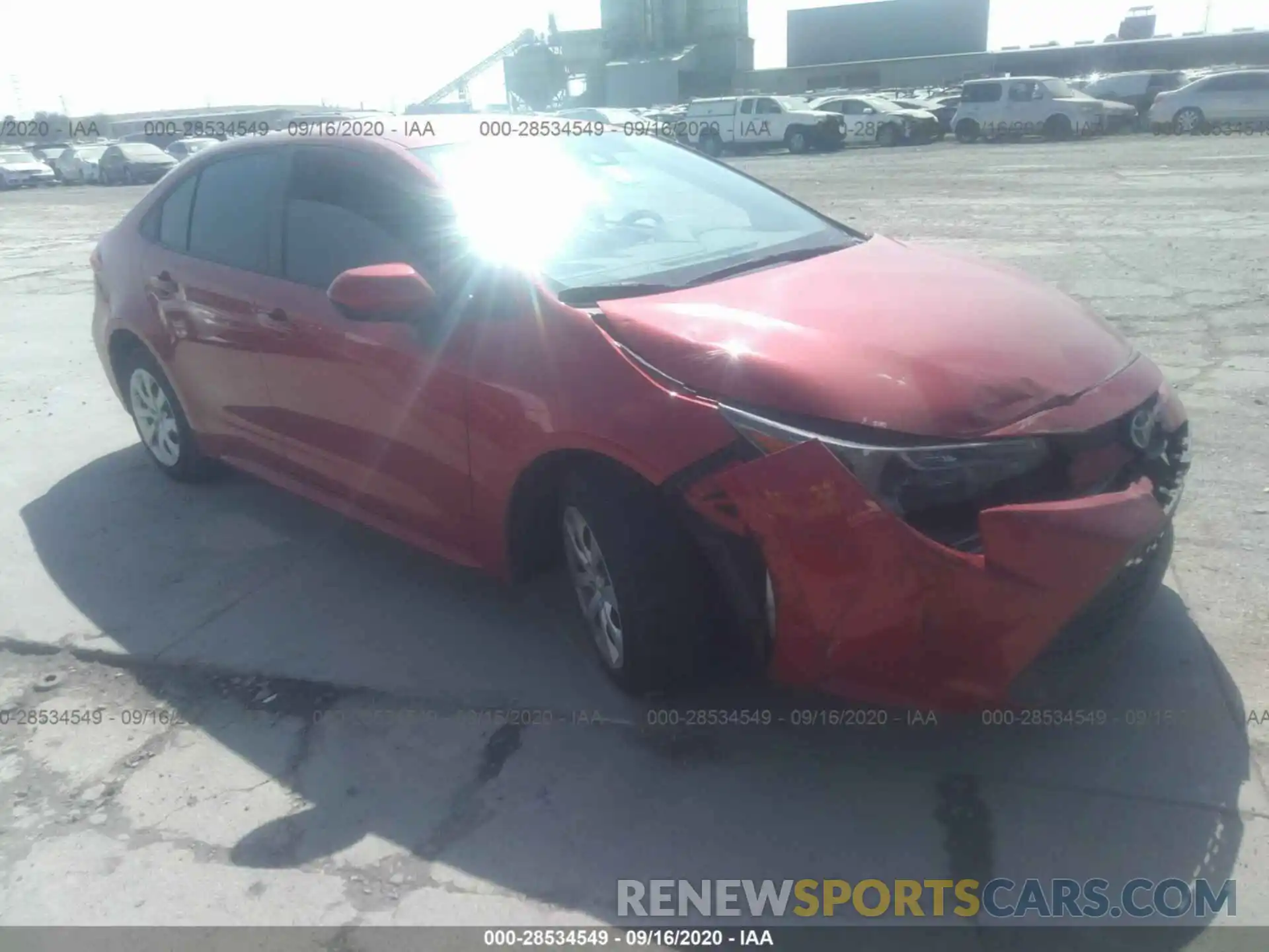 1 Photograph of a damaged car 5YFEPRAE0LP017133 TOYOTA COROLLA 2020