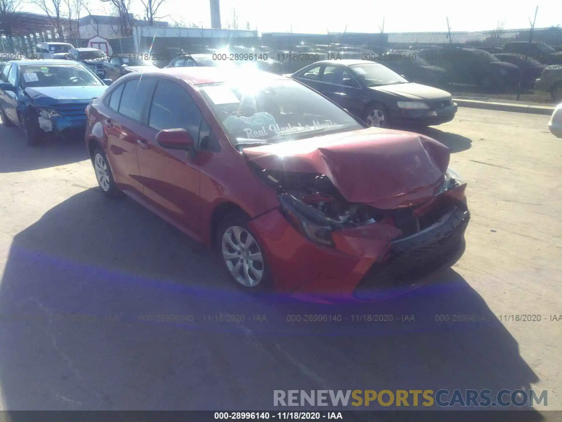 1 Photograph of a damaged car 5YFEPRAE0LP027838 TOYOTA COROLLA 2020