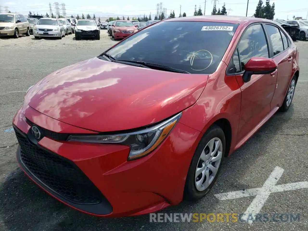 2 Photograph of a damaged car 5YFEPRAE0LP033459 TOYOTA COROLLA 2020