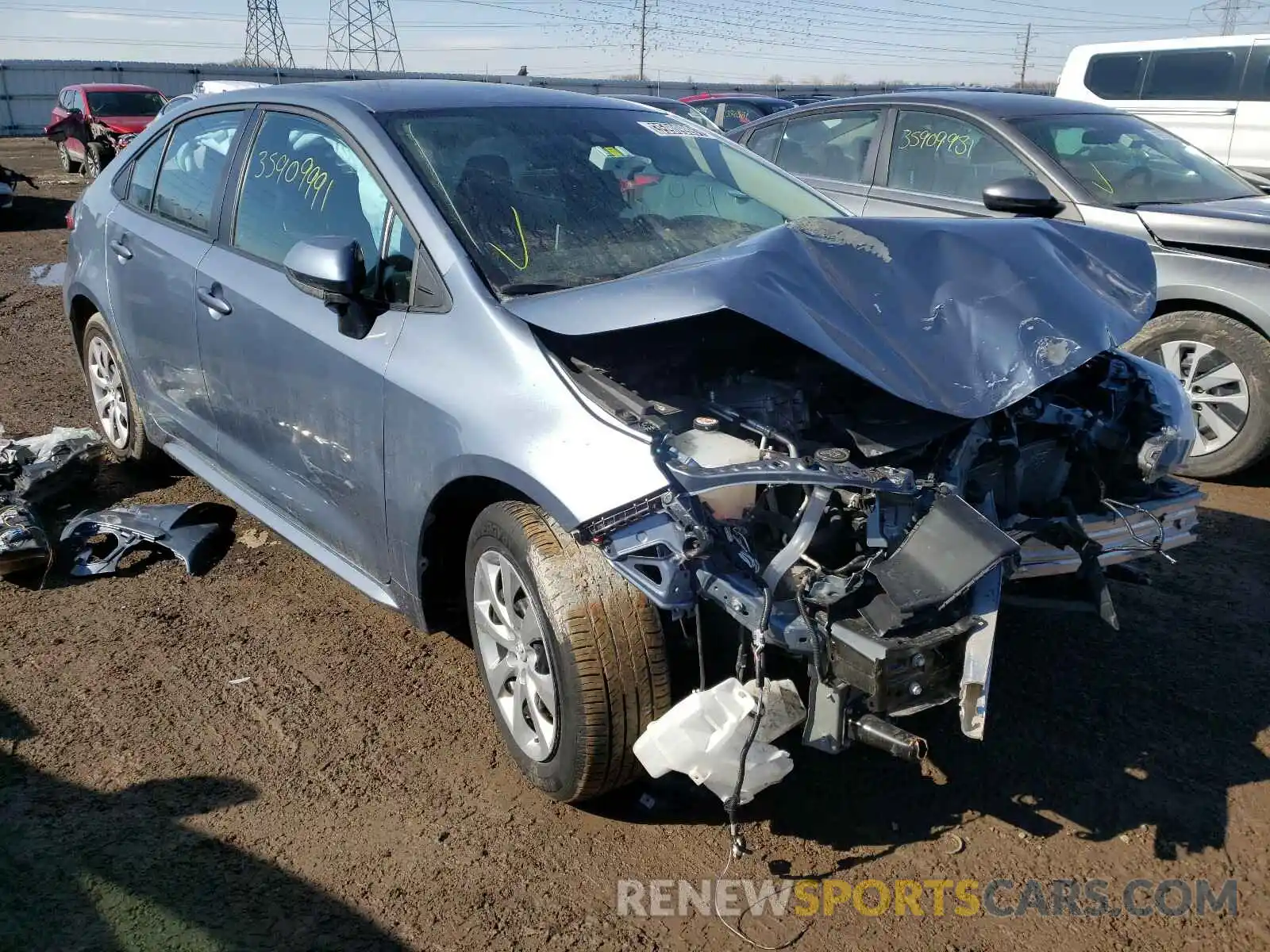 1 Photograph of a damaged car 5YFEPRAE0LP038368 TOYOTA COROLLA 2020