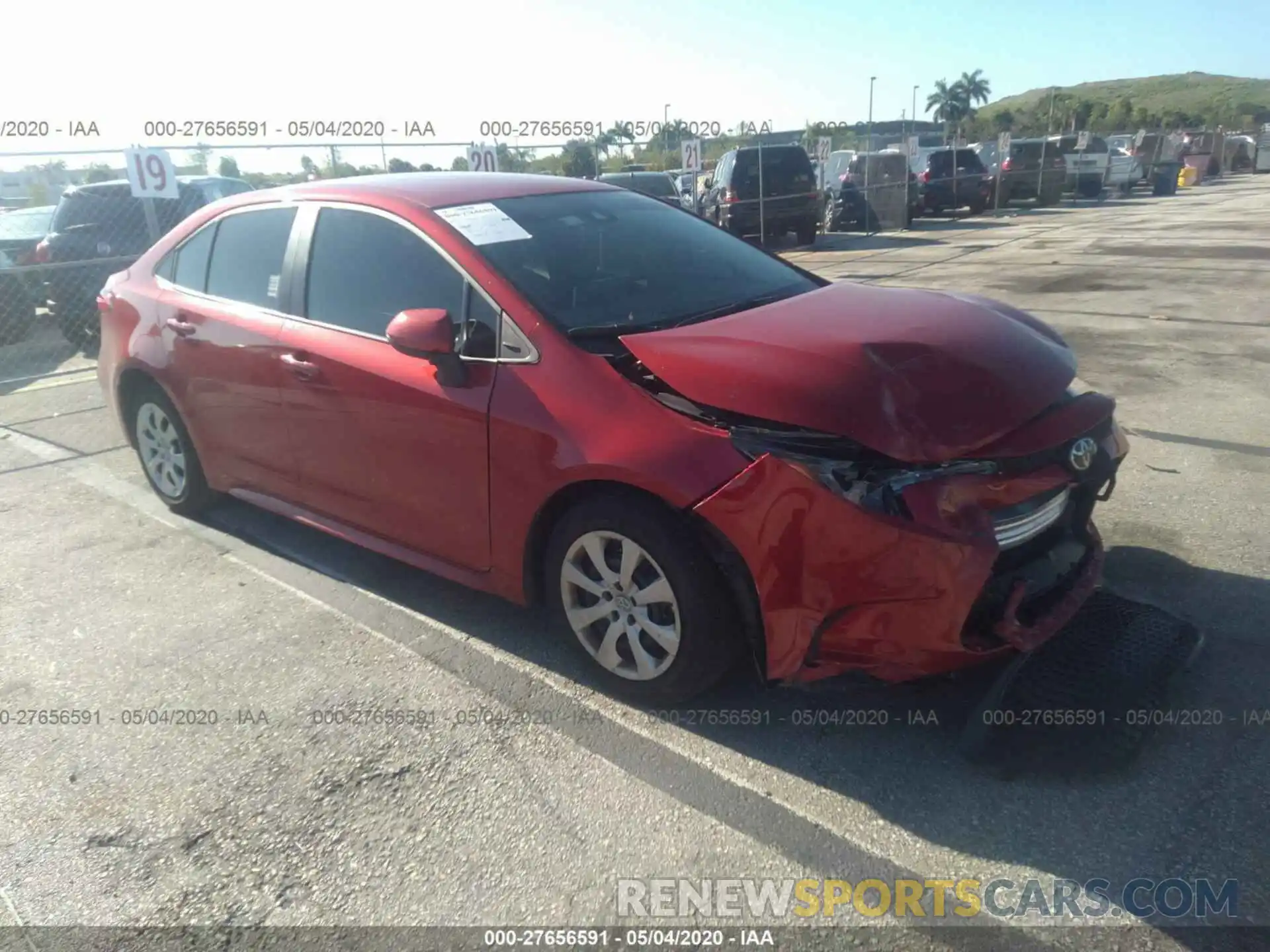 1 Photograph of a damaged car 5YFEPRAE0LP039875 TOYOTA COROLLA 2020