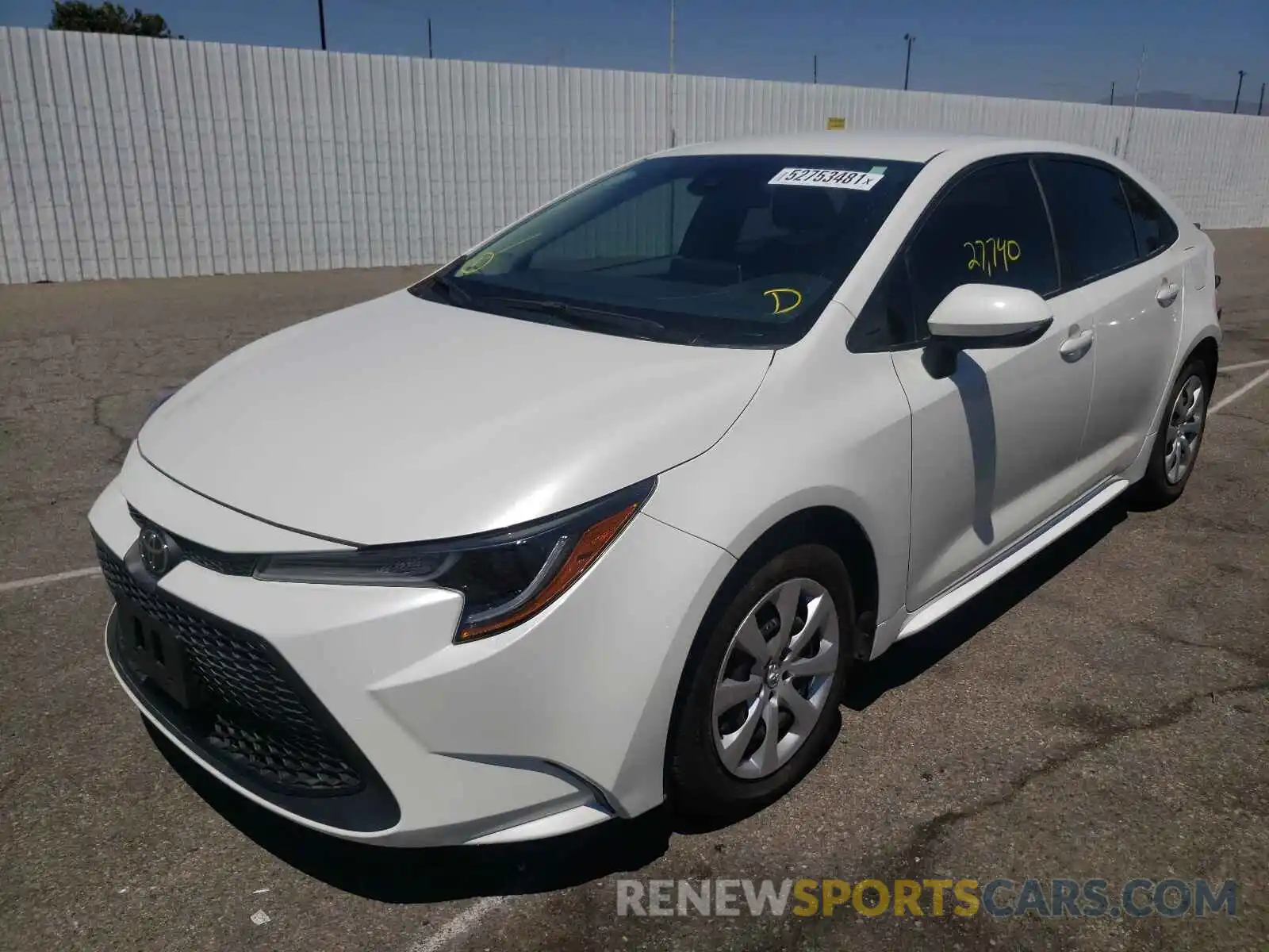 2 Photograph of a damaged car 5YFEPRAE0LP040556 TOYOTA COROLLA 2020