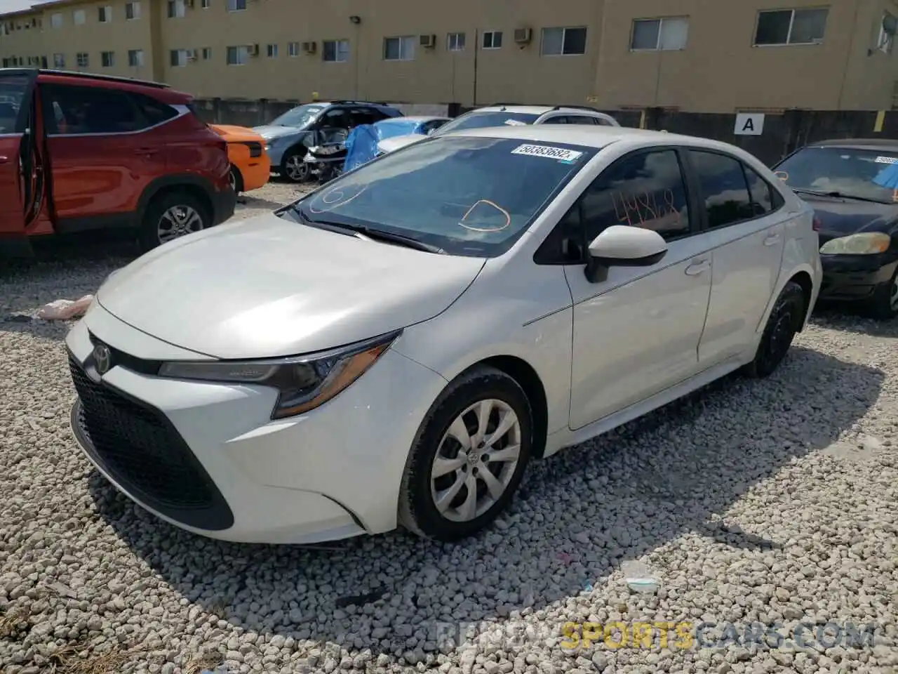 2 Photograph of a damaged car 5YFEPRAE0LP040881 TOYOTA COROLLA 2020