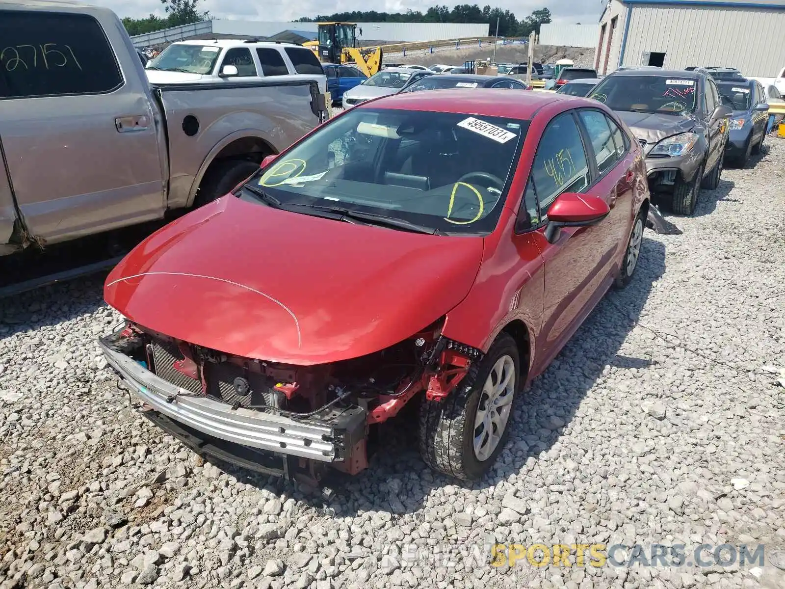 2 Photograph of a damaged car 5YFEPRAE0LP043571 TOYOTA COROLLA 2020