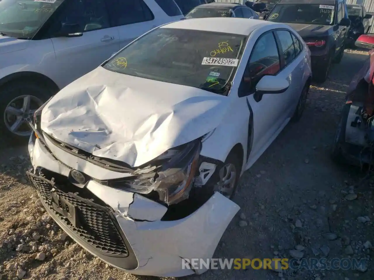 2 Photograph of a damaged car 5YFEPRAE0LP044039 TOYOTA COROLLA 2020