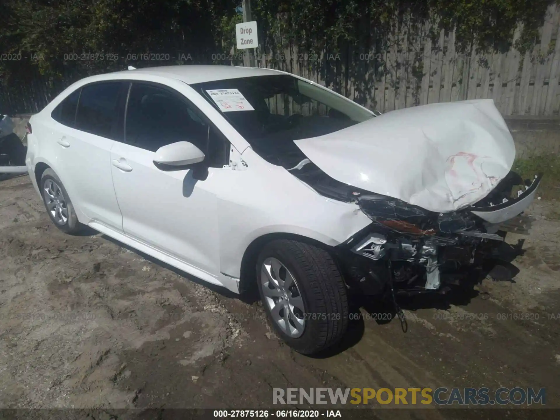 1 Photograph of a damaged car 5YFEPRAE0LP047748 TOYOTA COROLLA 2020