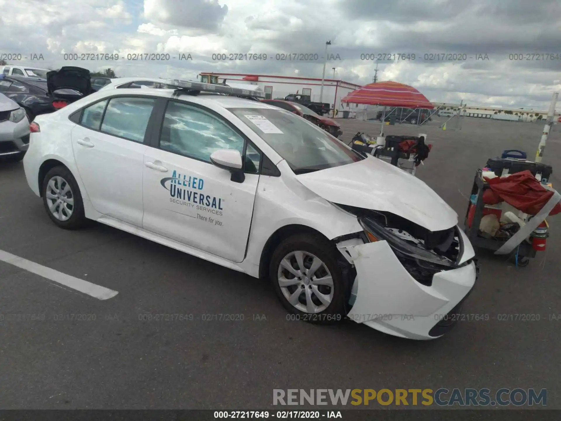 1 Photograph of a damaged car 5YFEPRAE0LP053310 TOYOTA COROLLA 2020