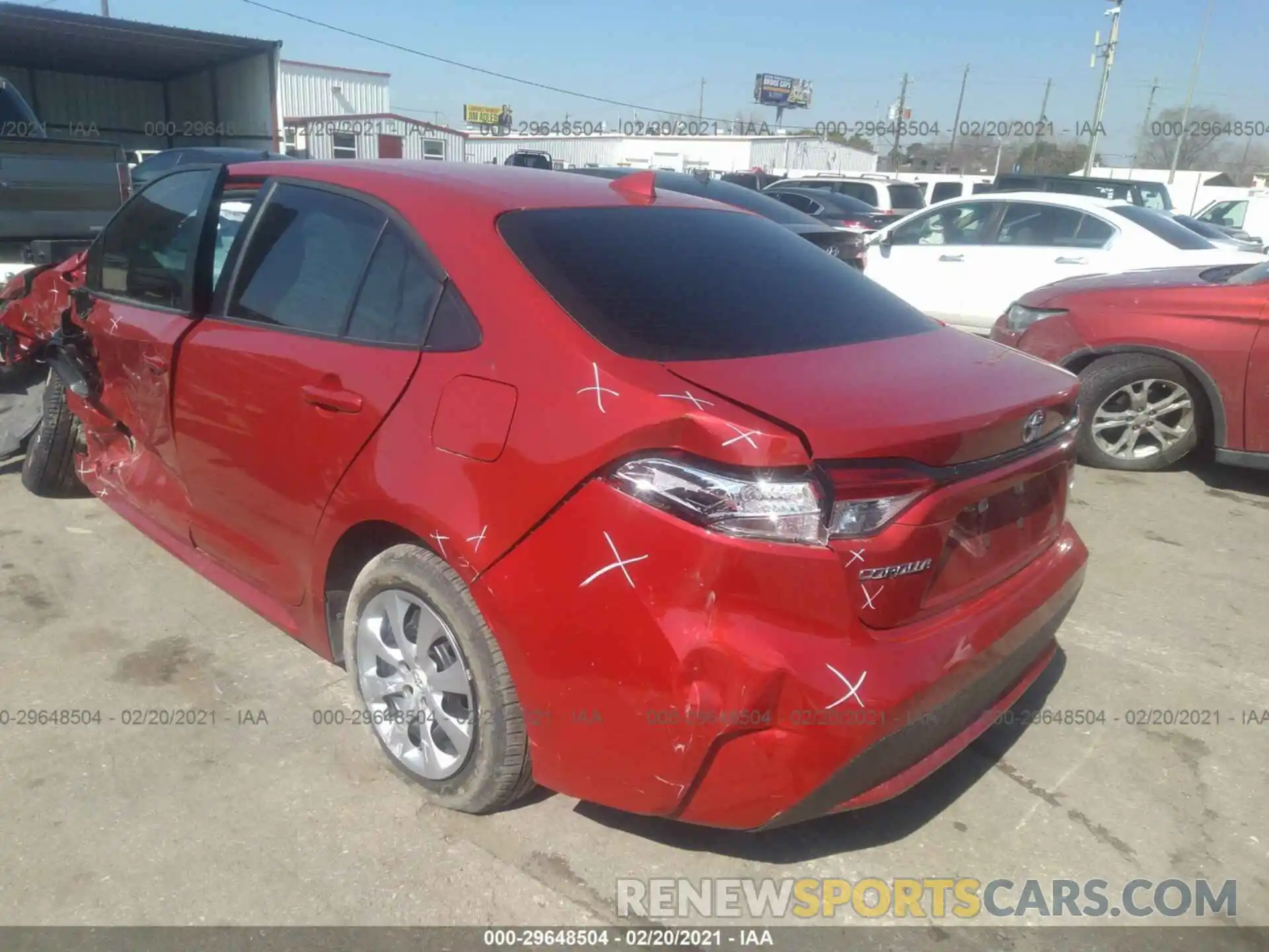 3 Photograph of a damaged car 5YFEPRAE0LP059267 TOYOTA COROLLA 2020