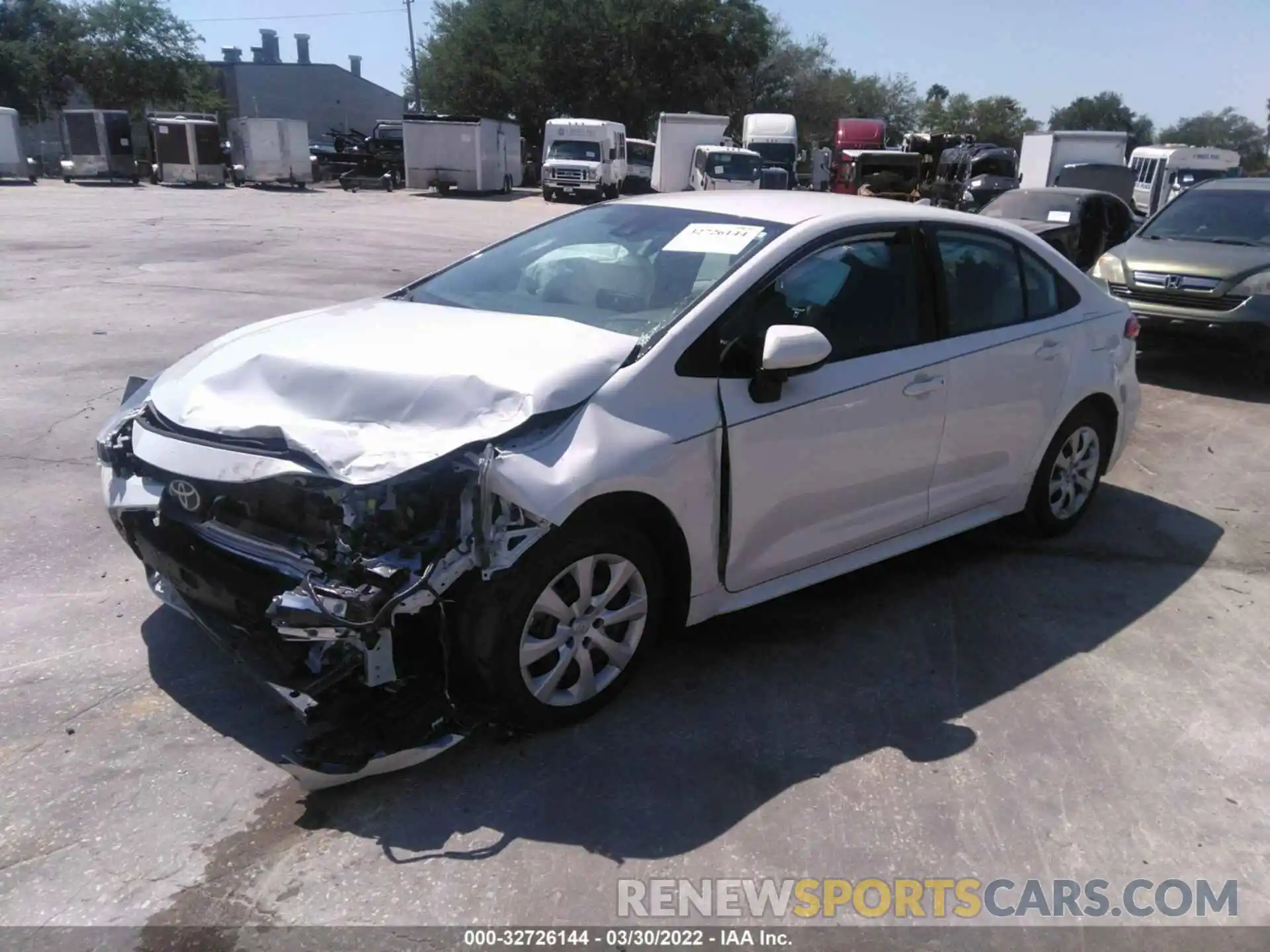 2 Photograph of a damaged car 5YFEPRAE0LP072195 TOYOTA COROLLA 2020