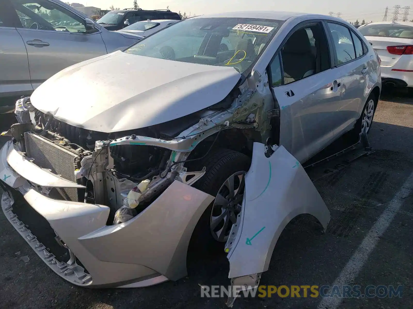 2 Photograph of a damaged car 5YFEPRAE0LP073671 TOYOTA COROLLA 2020