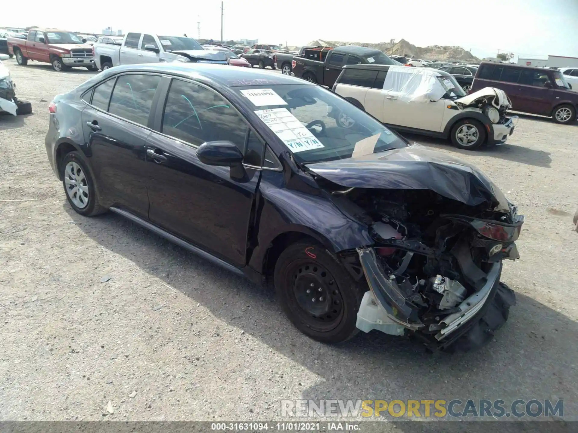 1 Photograph of a damaged car 5YFEPRAE0LP074058 TOYOTA COROLLA 2020