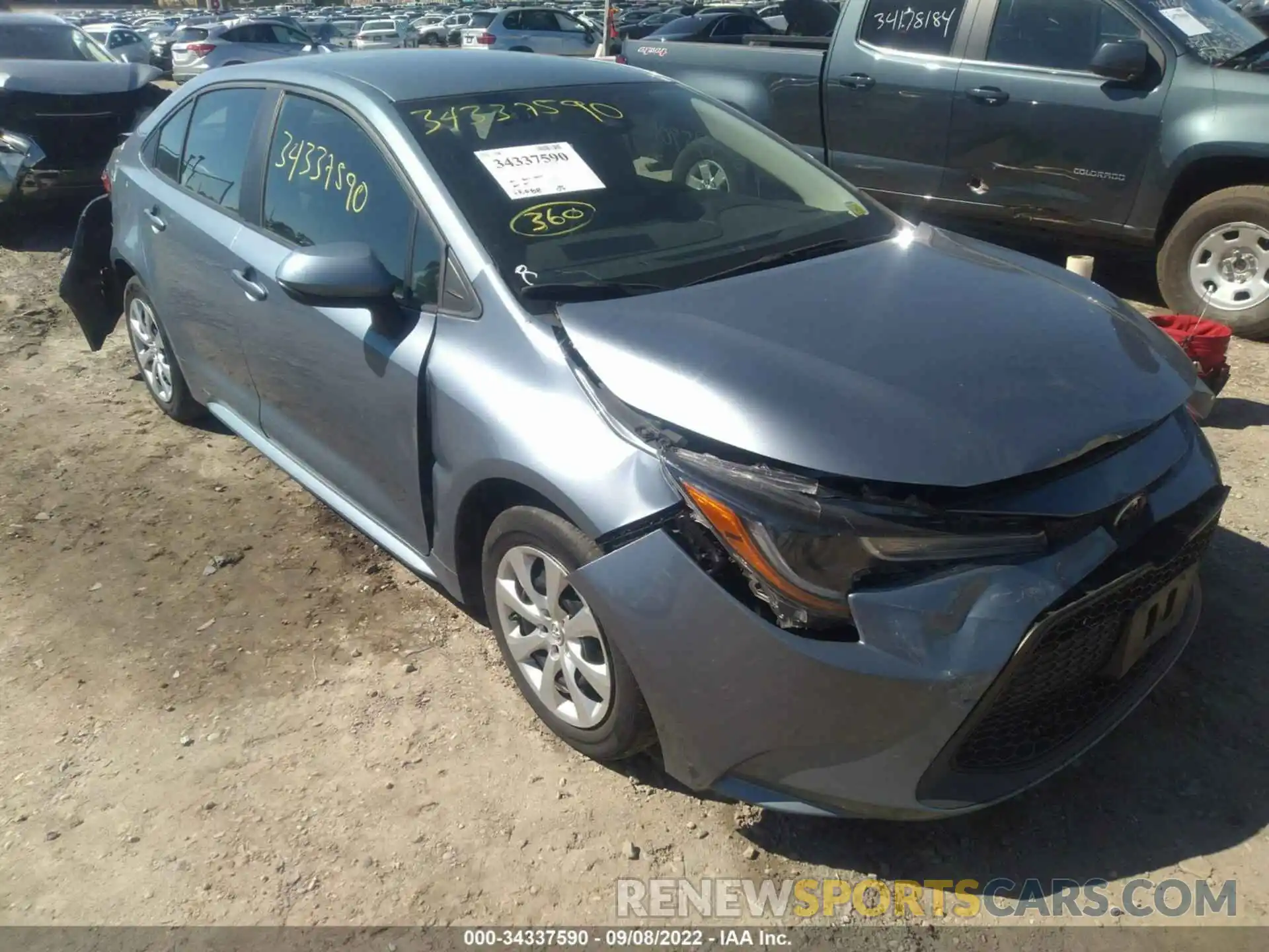 1 Photograph of a damaged car 5YFEPRAE0LP080880 TOYOTA COROLLA 2020