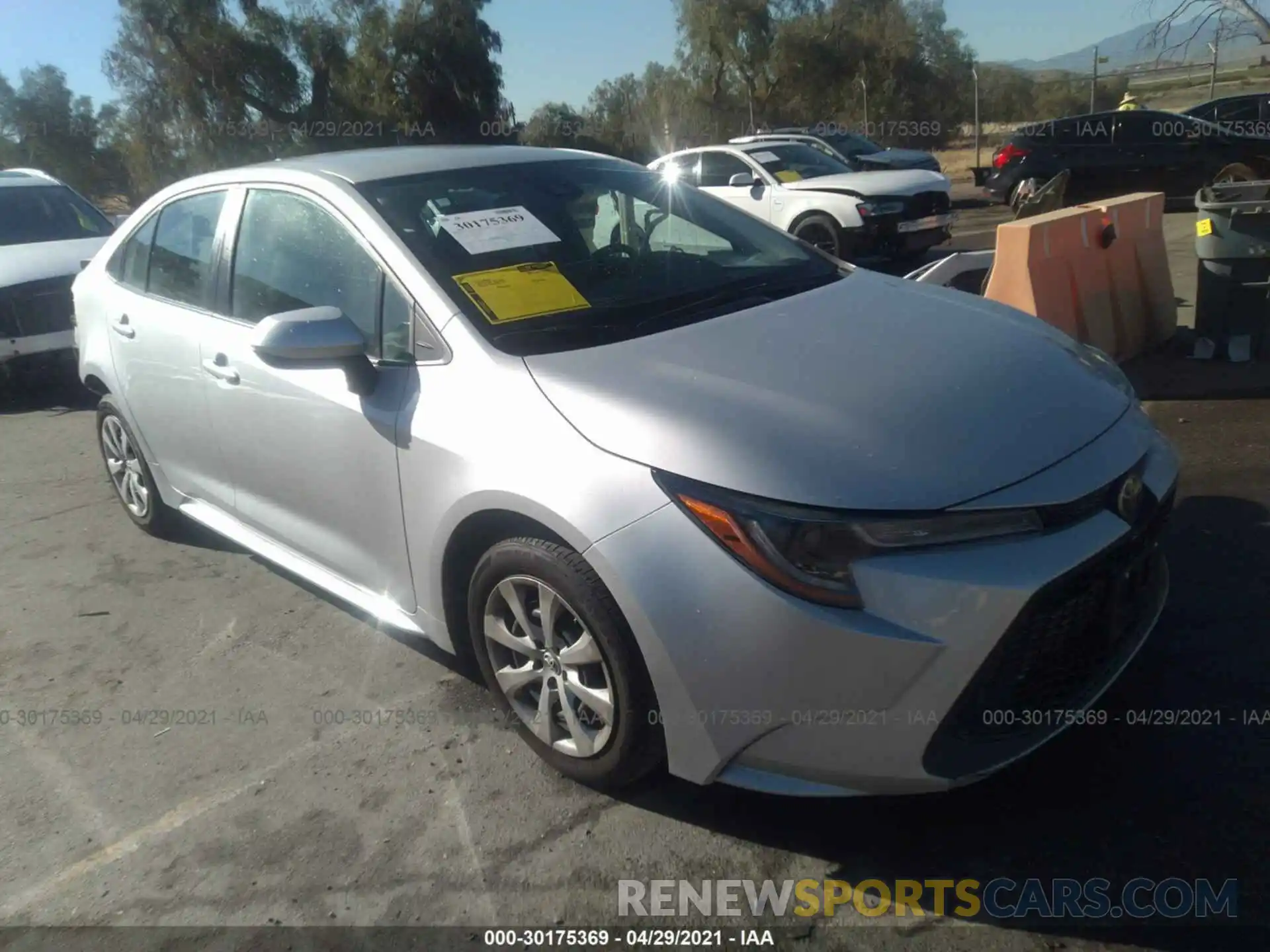 1 Photograph of a damaged car 5YFEPRAE0LP087277 TOYOTA COROLLA 2020