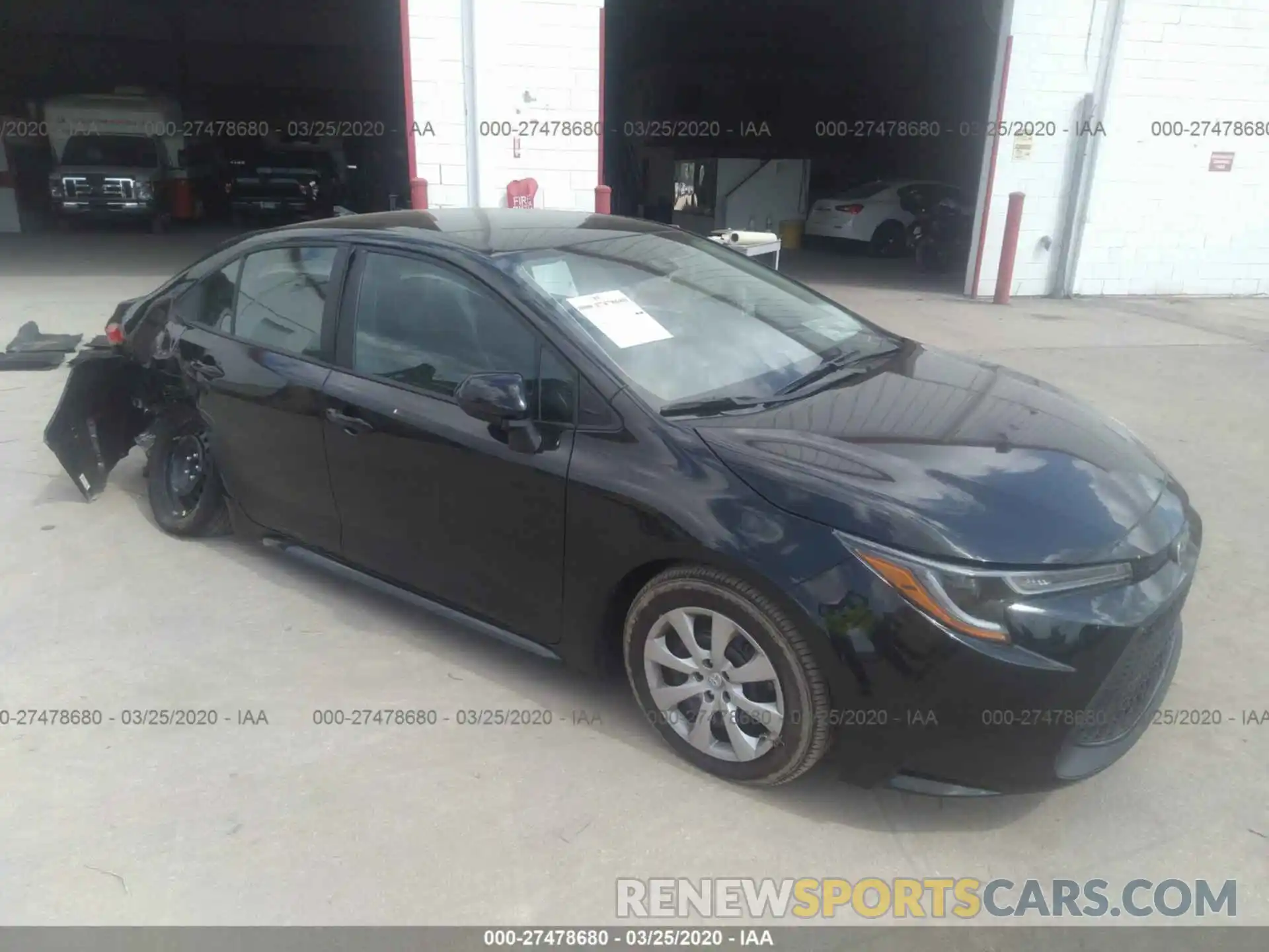 1 Photograph of a damaged car 5YFEPRAE0LP088638 TOYOTA COROLLA 2020