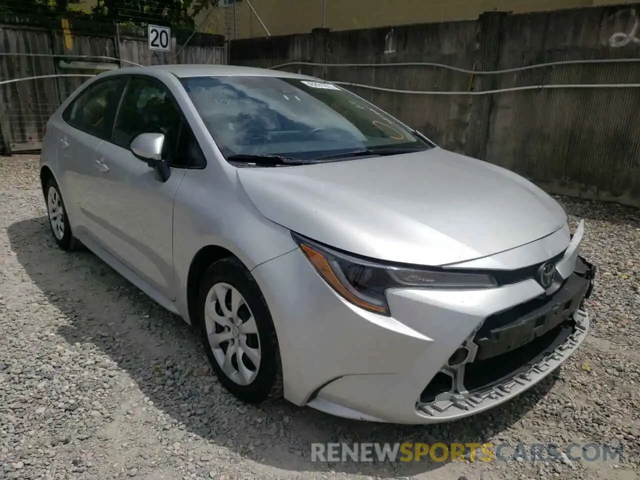 1 Photograph of a damaged car 5YFEPRAE0LP089059 TOYOTA COROLLA 2020