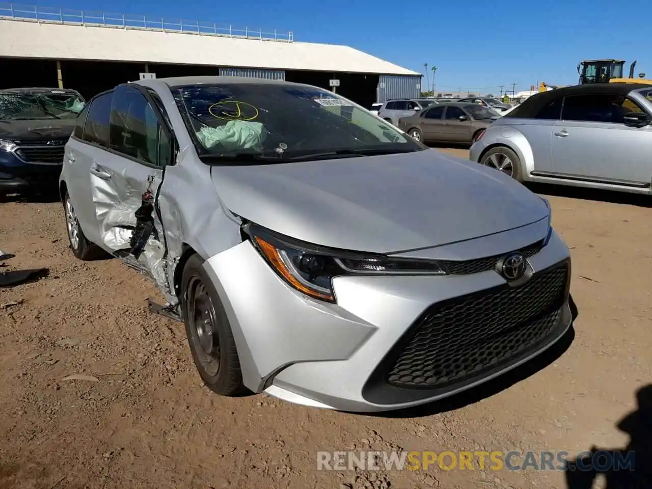 1 Photograph of a damaged car 5YFEPRAE0LP089854 TOYOTA COROLLA 2020