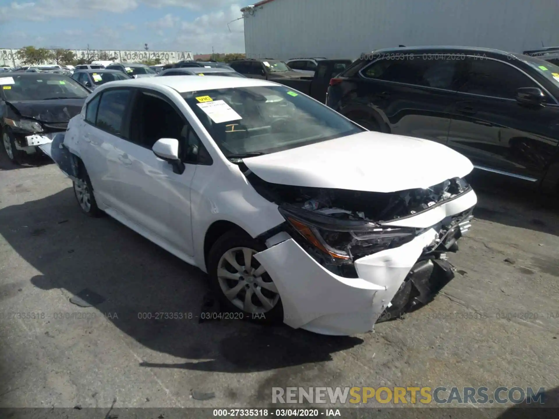 1 Photograph of a damaged car 5YFEPRAE0LP093001 TOYOTA COROLLA 2020