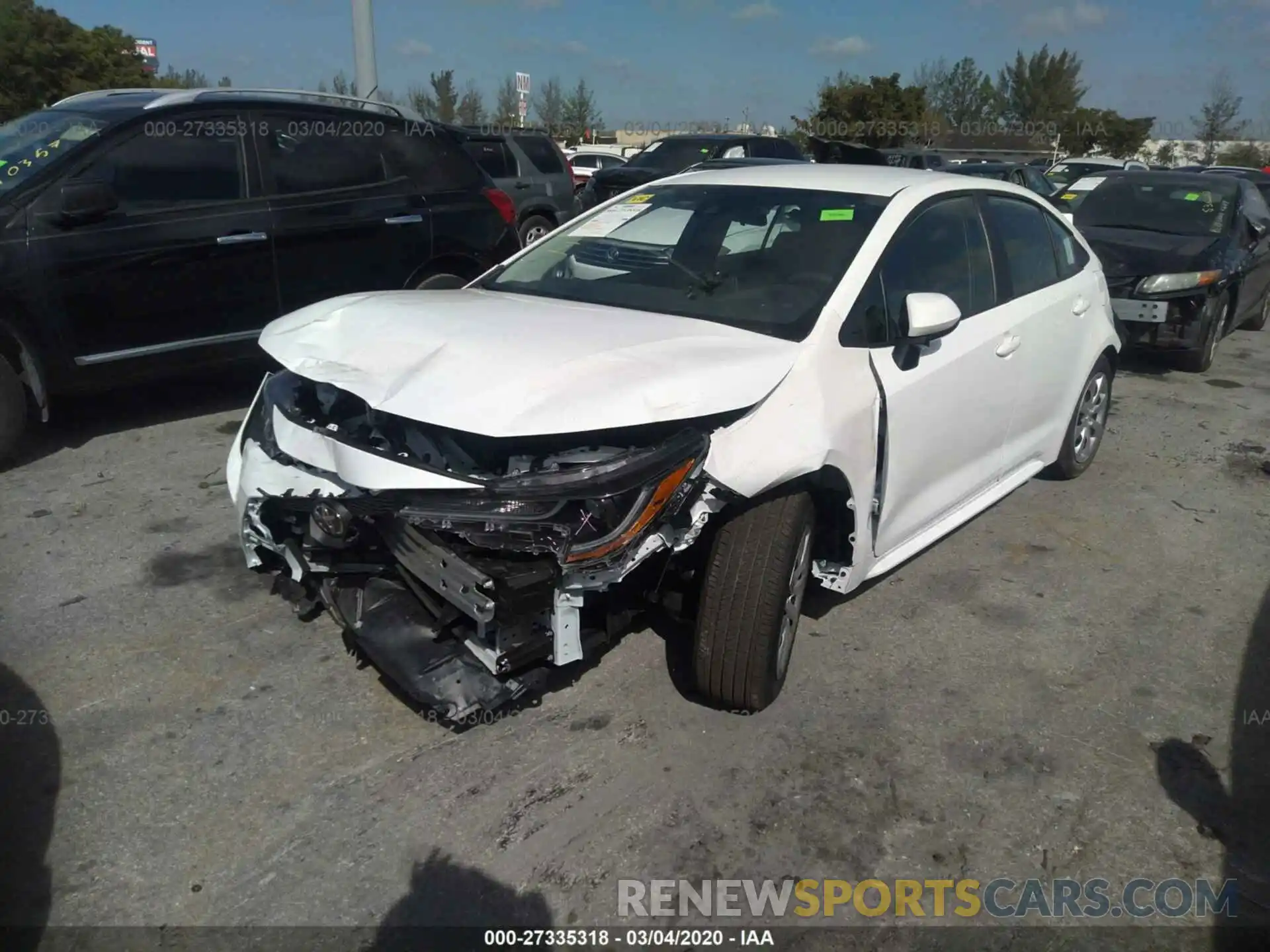 2 Photograph of a damaged car 5YFEPRAE0LP093001 TOYOTA COROLLA 2020