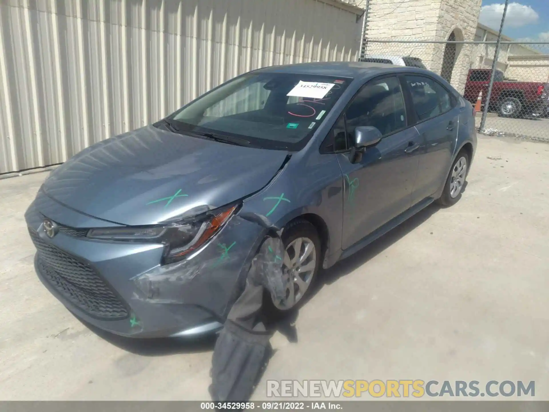 2 Photograph of a damaged car 5YFEPRAE0LP095489 TOYOTA COROLLA 2020